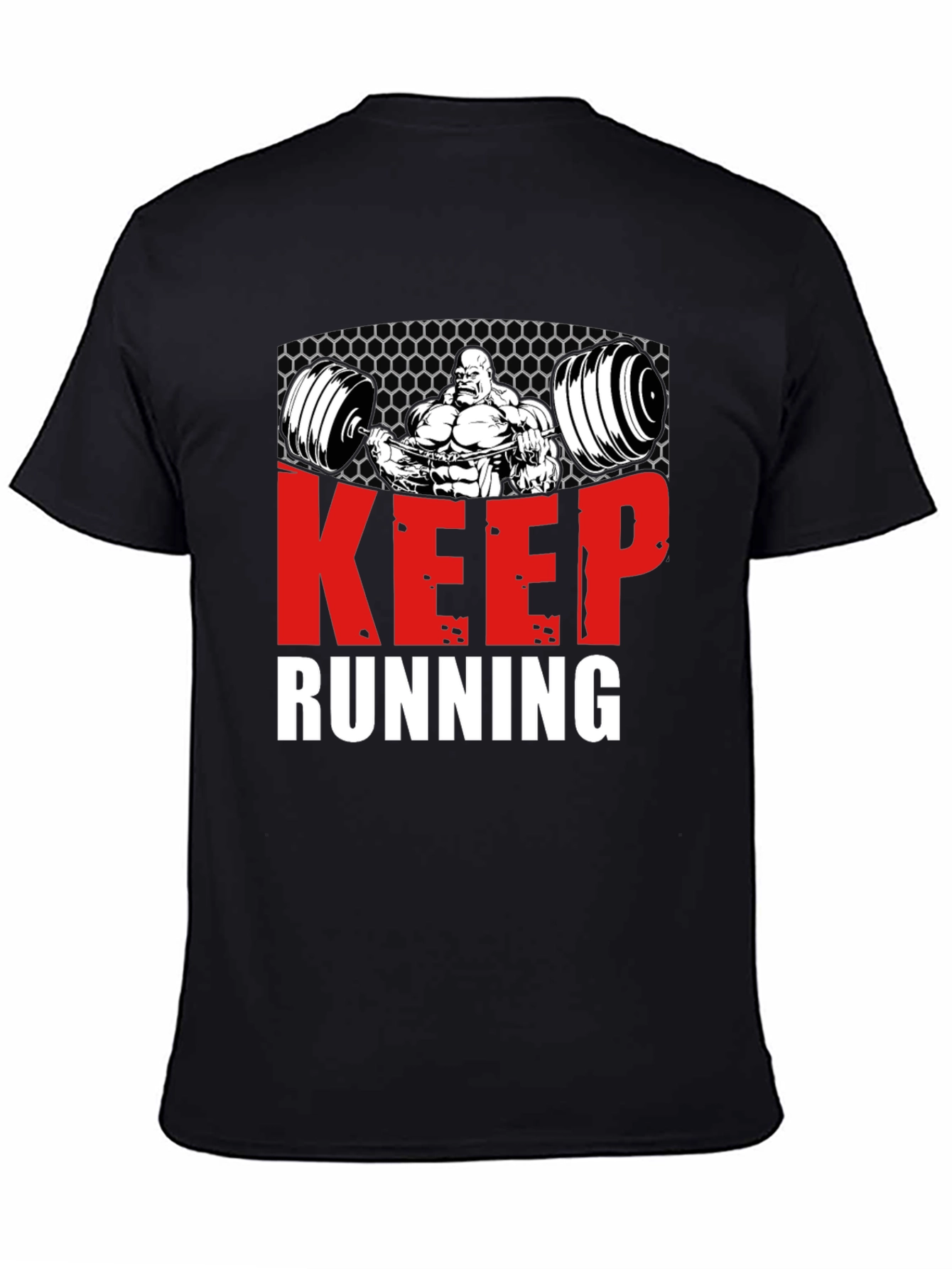Keep Running Gym Bodybuilder Graphic T-Shirt