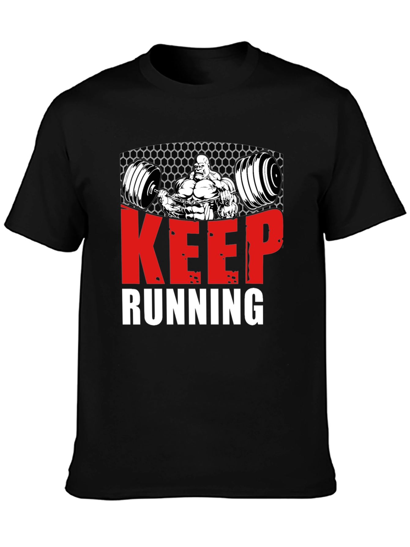 Keep Running Gym Bodybuilder Graphic T-Shirt