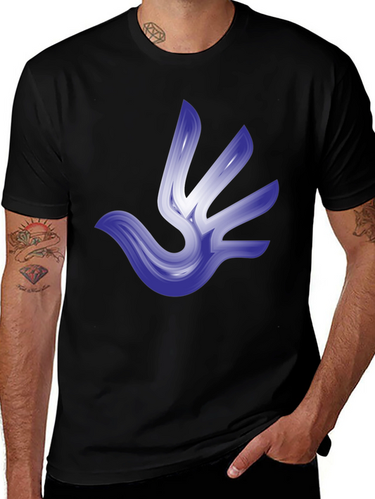 Abstract Bird Graphic Tee - Stylish Black T-Shirt