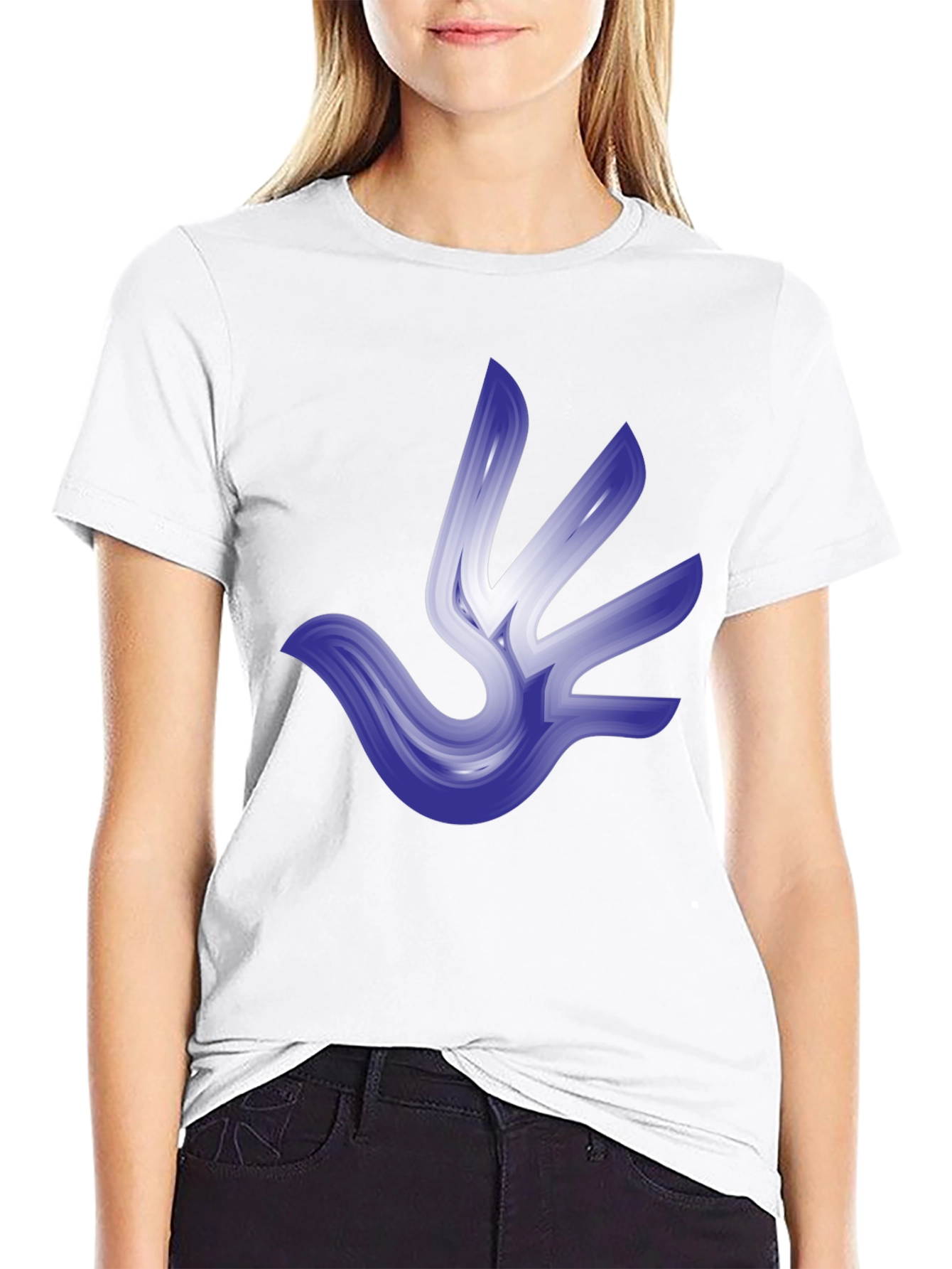 Abstract Bird Graphic Tee - Stylish Black T-Shirt
