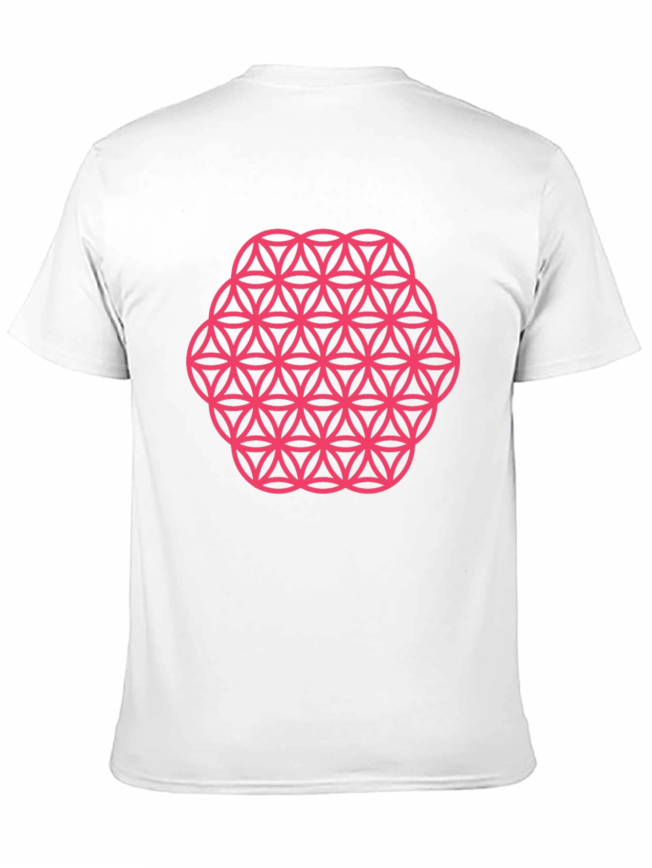 Mens Black T-Shirt with Pink Flower of Life Graphic