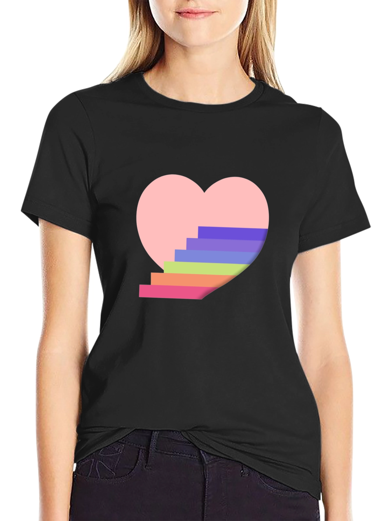 Rainbow Stairs Heart T-Shirt
