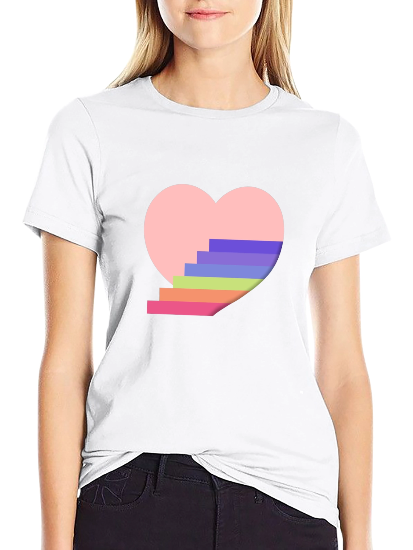 Rainbow Stairs Heart T-Shirt