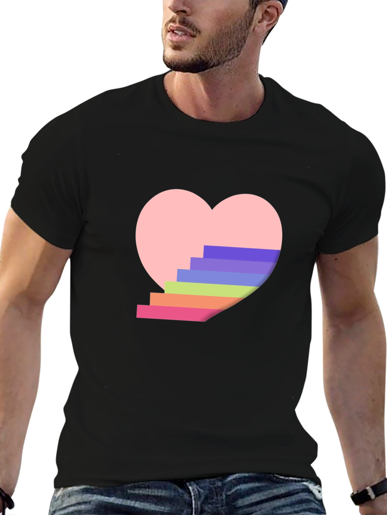 Rainbow Stairs Heart T-Shirt