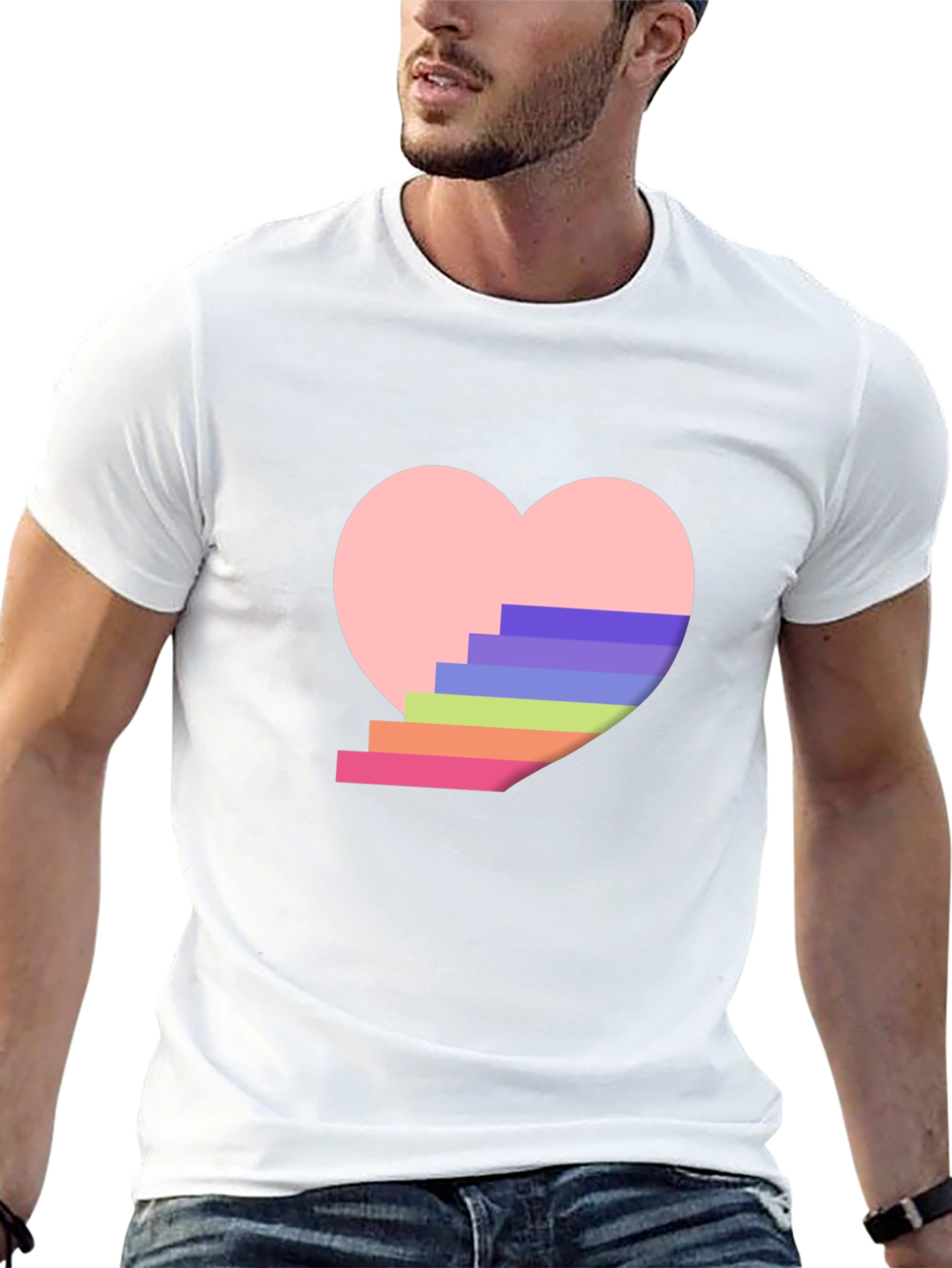 Rainbow Stairs Heart T-Shirt