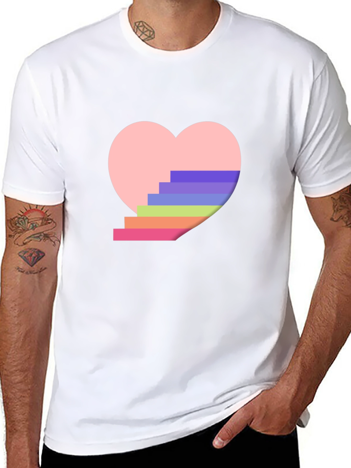 Rainbow Stairs Heart T-Shirt