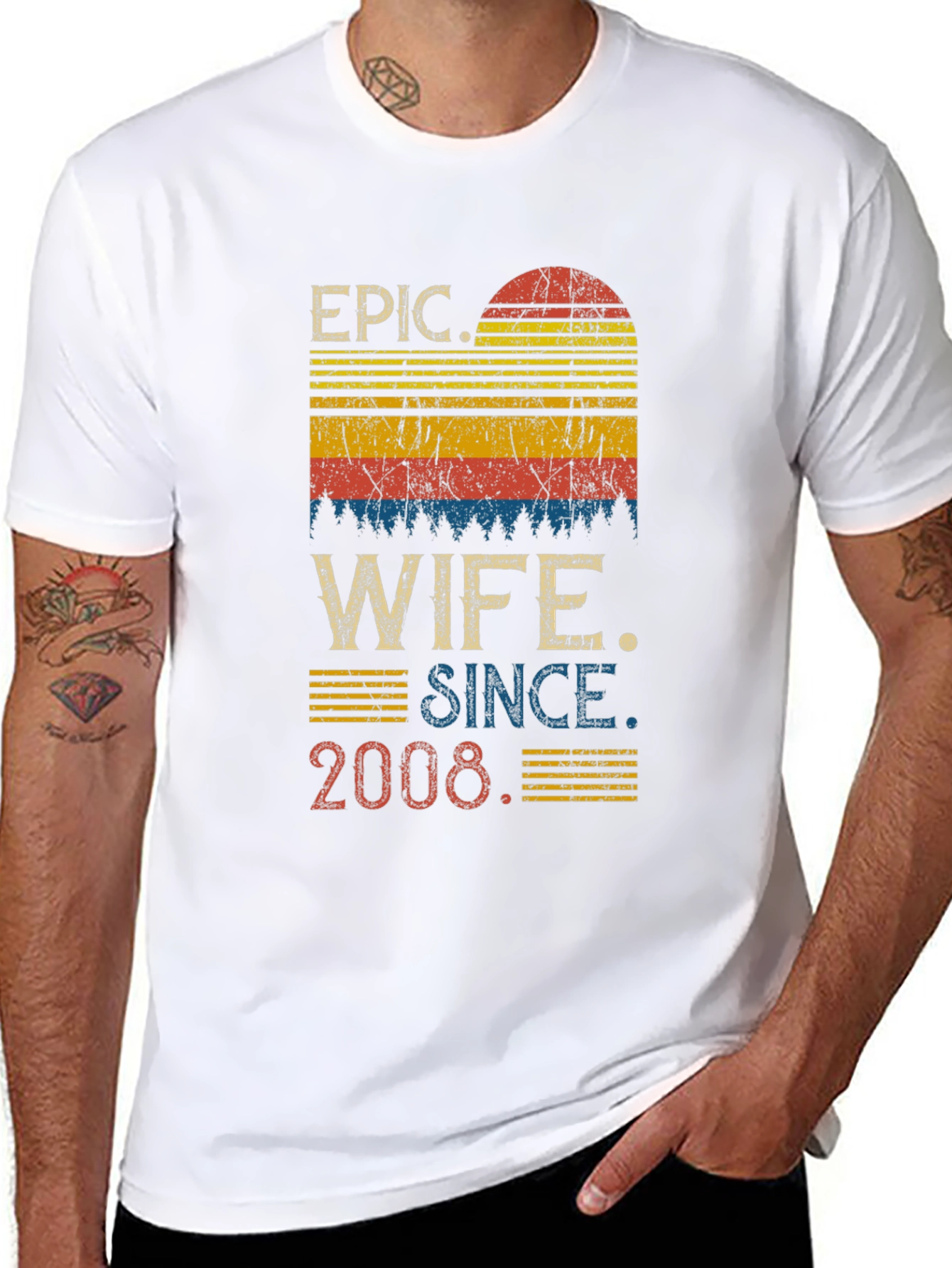 Epic Wife Since 2008 Retro Graphic Tee