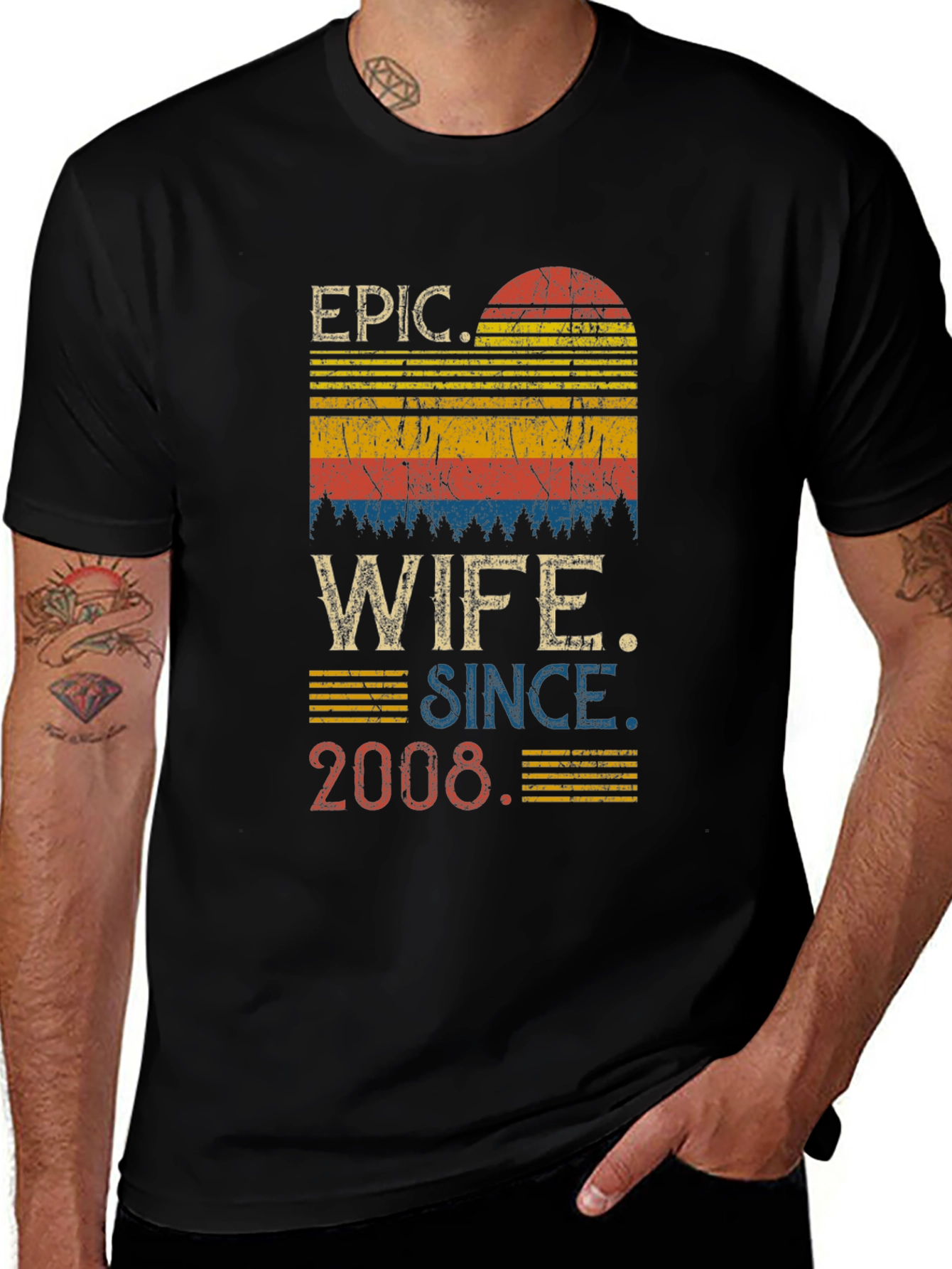 Epic Wife Since 2008 Retro Graphic Tee