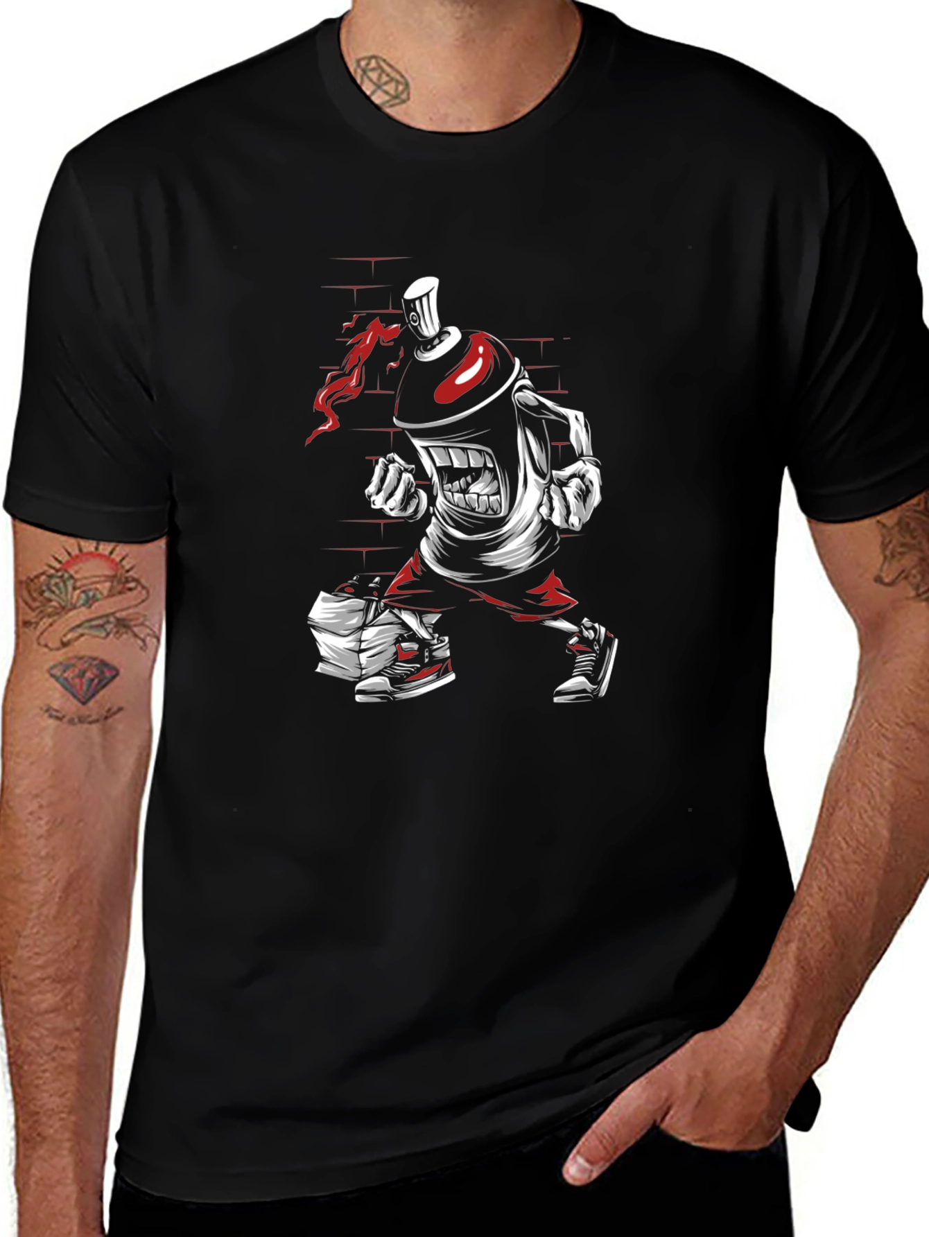 Graffiti Spray Can Graphic Tee - Urban Style Shirt