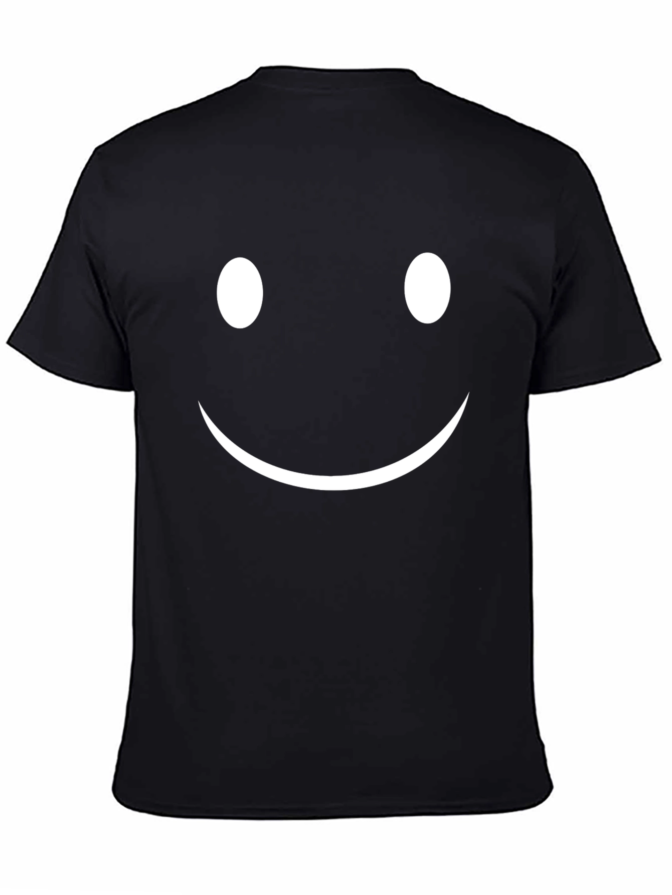 Smiley Face Black Cotton T-Shirt