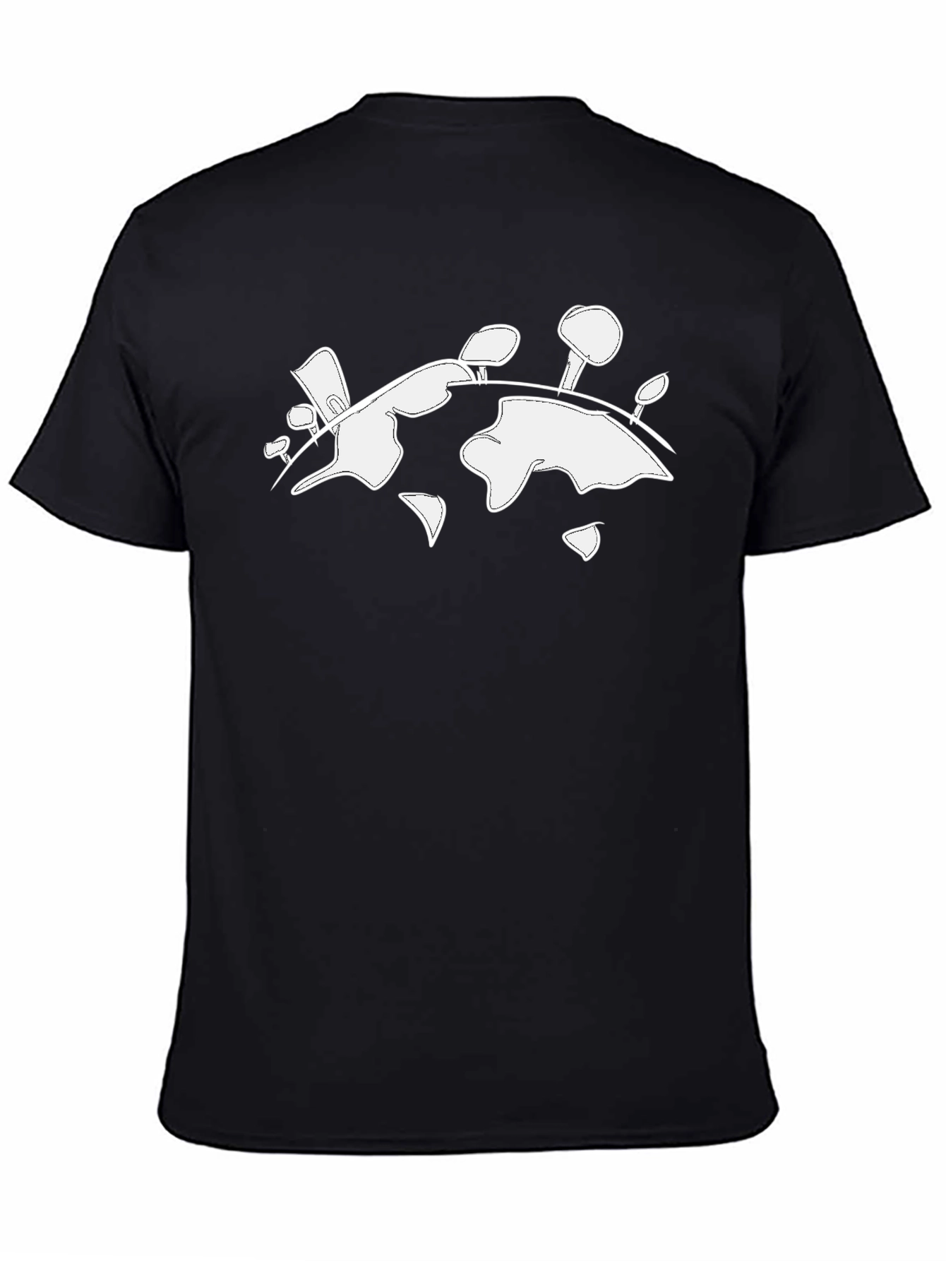 Abstract Graphic Print Mens Black T-Shirt