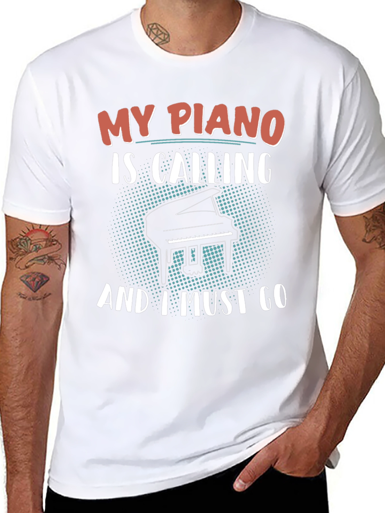 My Piano Is Calling Black T-Shirt
