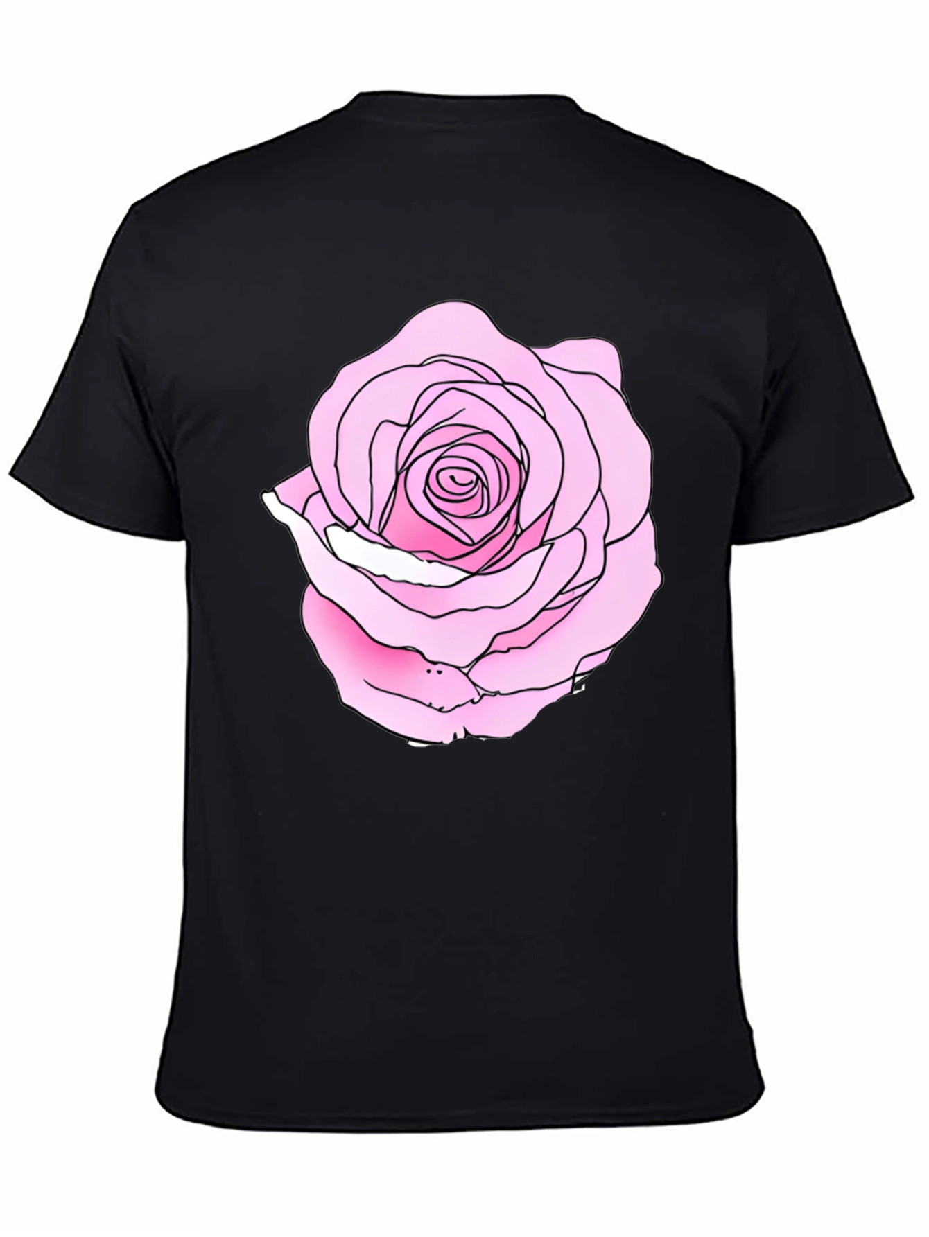 Rose Graphic Black Tee - Casual Style