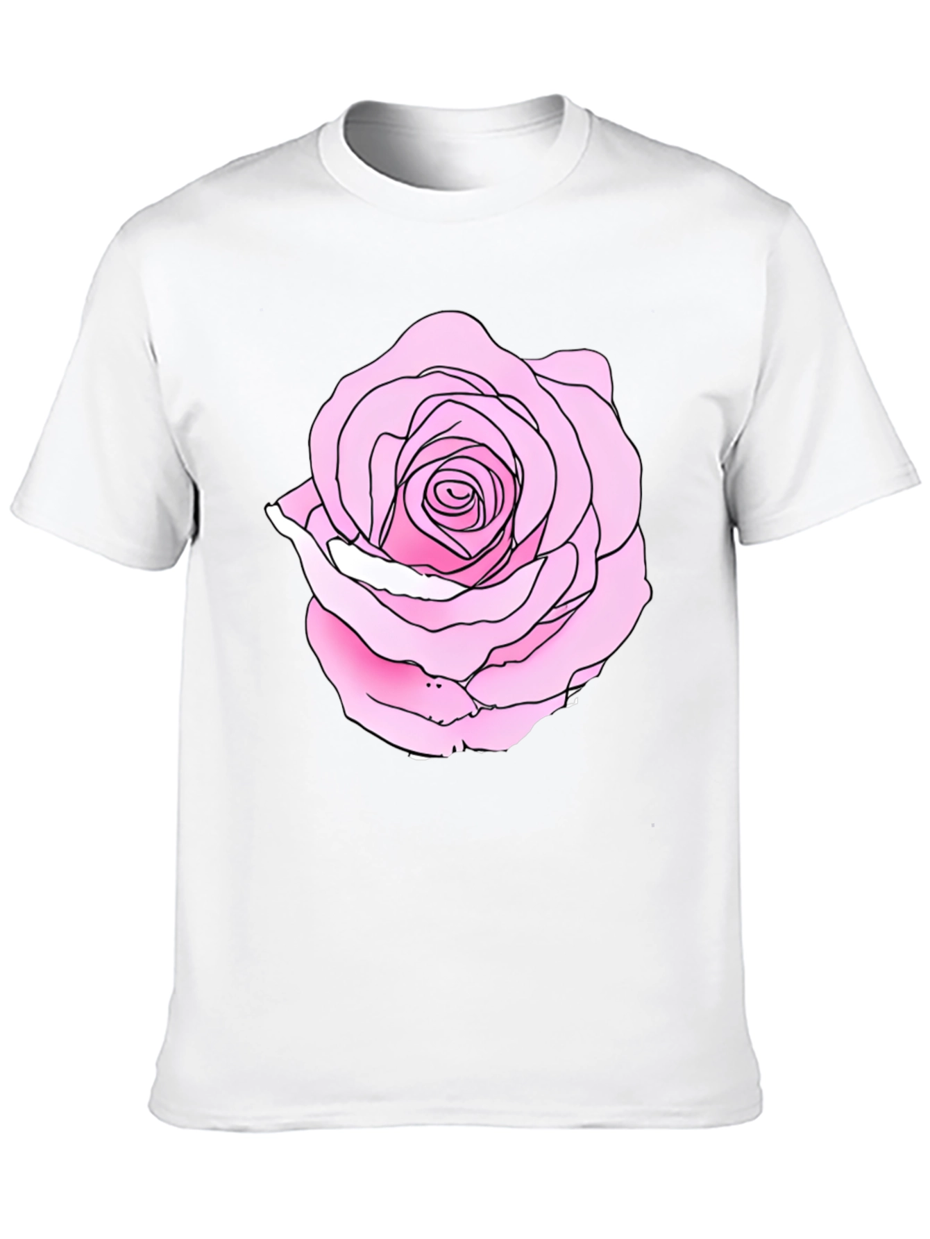 Rose Graphic Black Tee - Casual Style