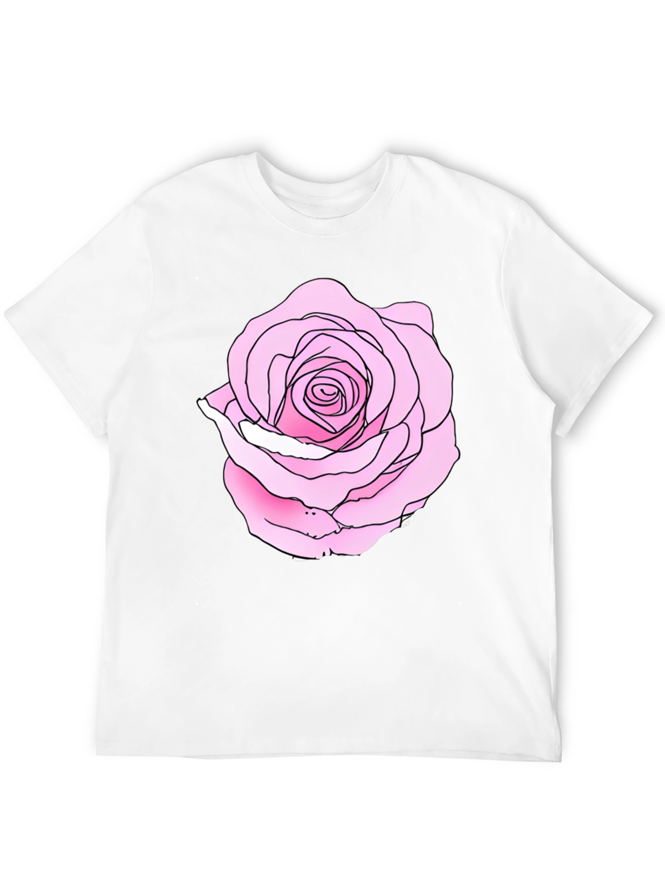 Rose Graphic Black Tee - Casual Style