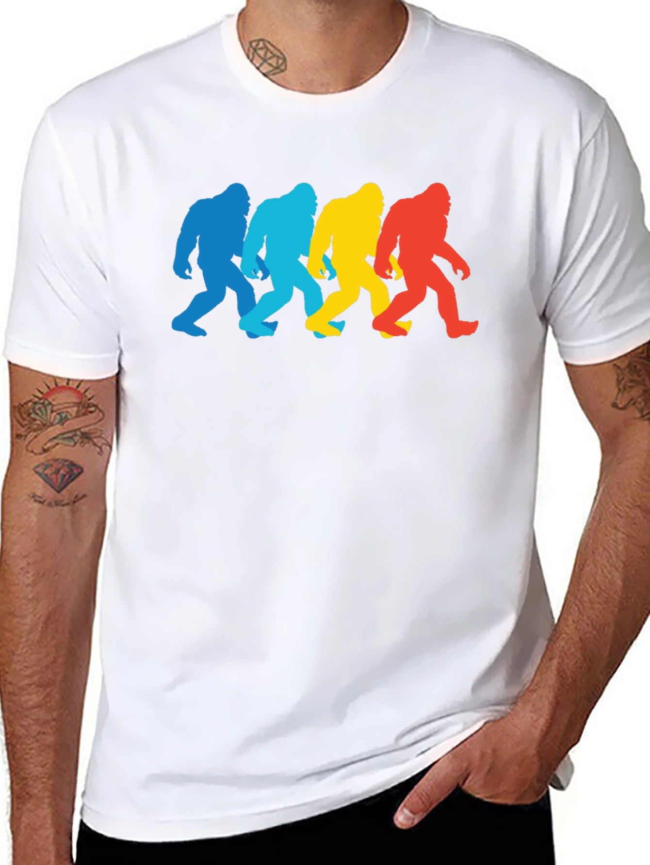 Retro Bigfoot Silhouette Graphic Tee - Black