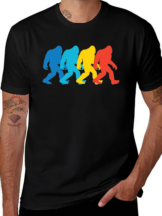 Retro Bigfoot Silhouette Graphic Tee - Black