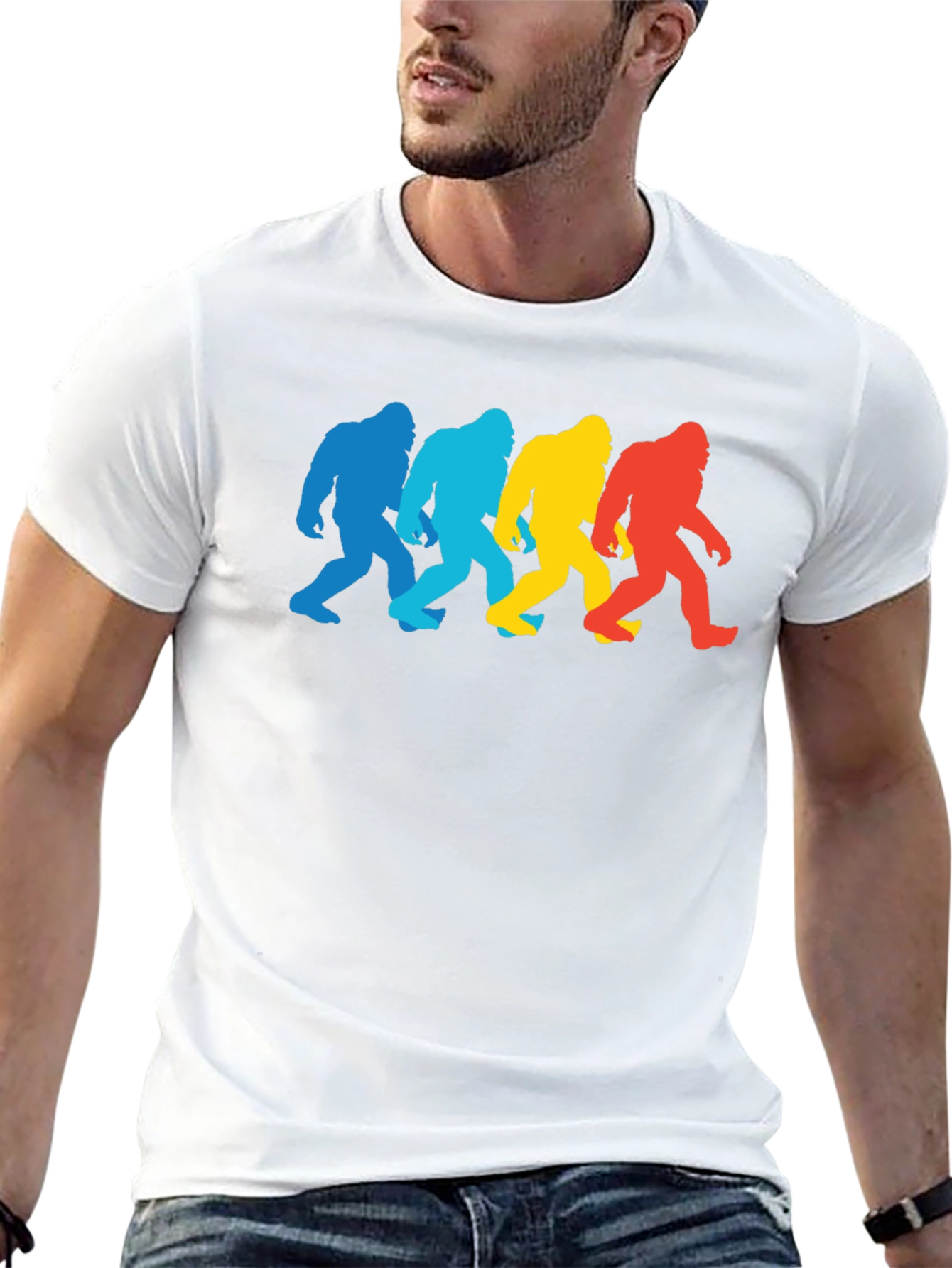 Retro Bigfoot Silhouette Graphic Tee - Black