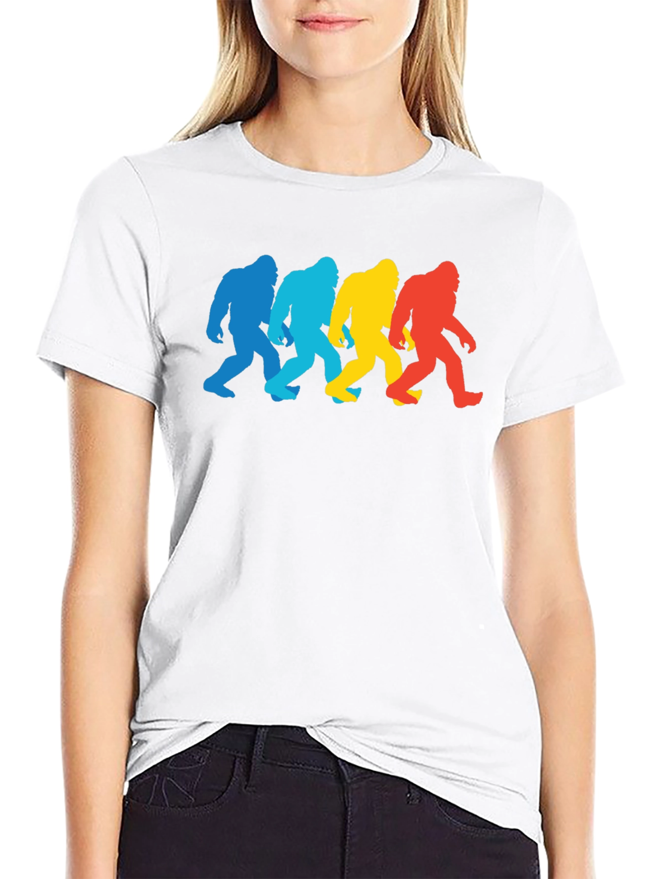 Retro Bigfoot Silhouette Graphic Tee - Black