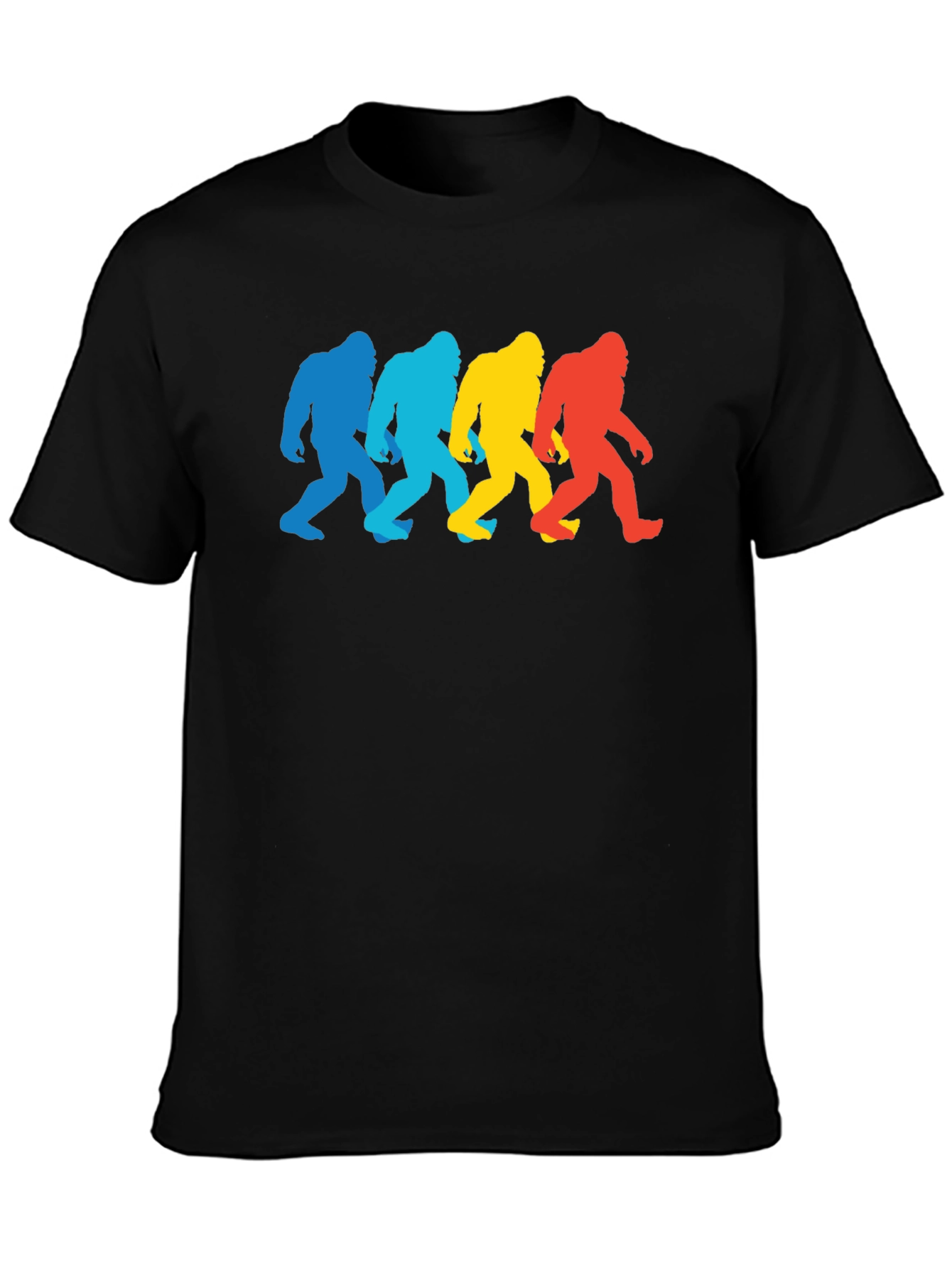 Retro Bigfoot Silhouette Graphic Tee - Black