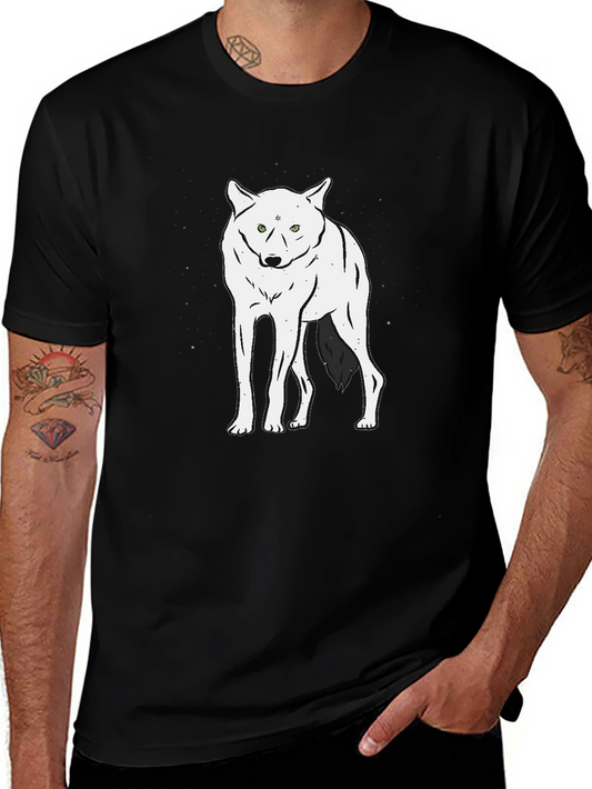 Wolf Graphic Tee - Black Crew Neck