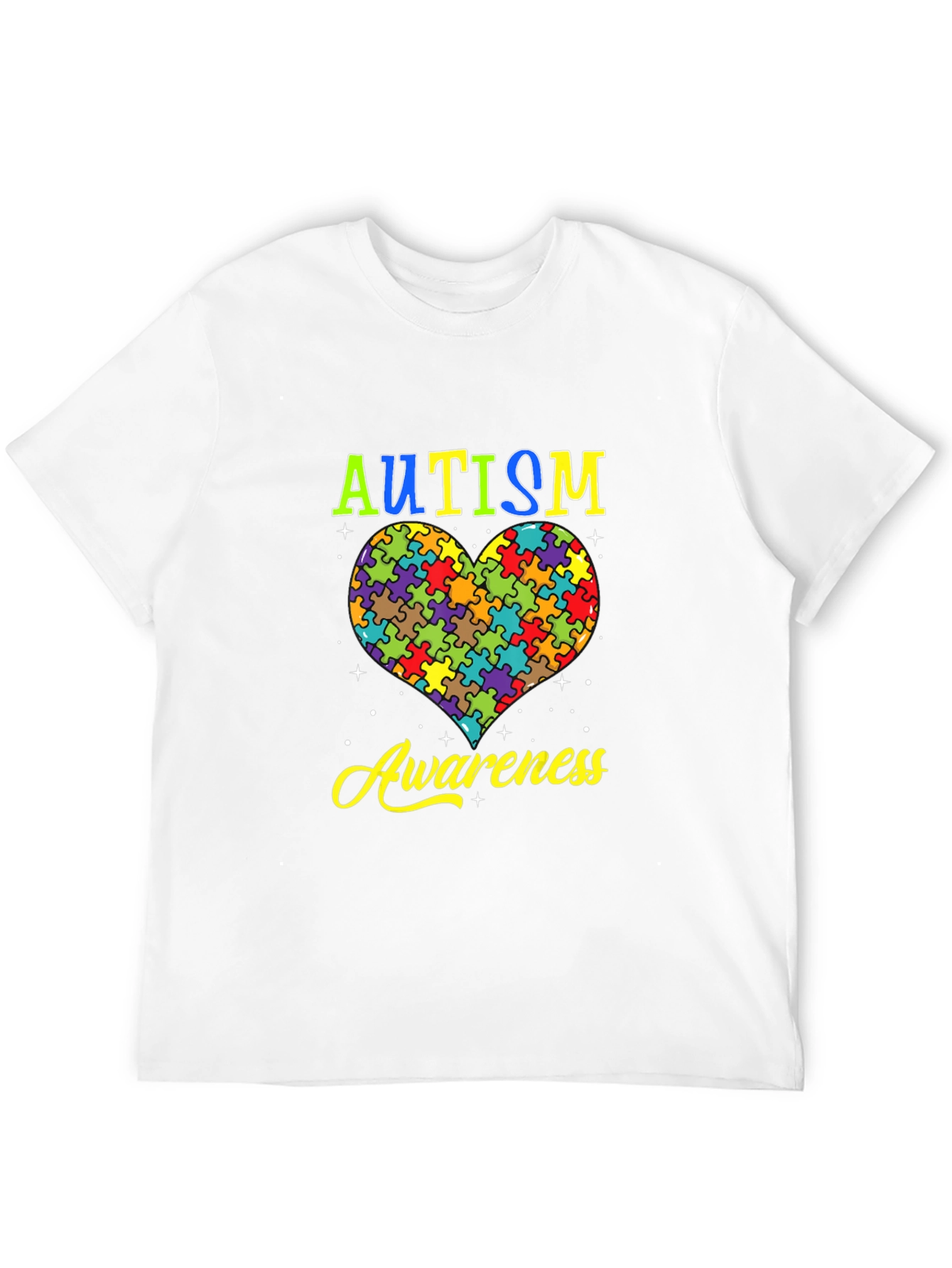 Autism Awareness Heart Puzzle Graphic T-Shirt