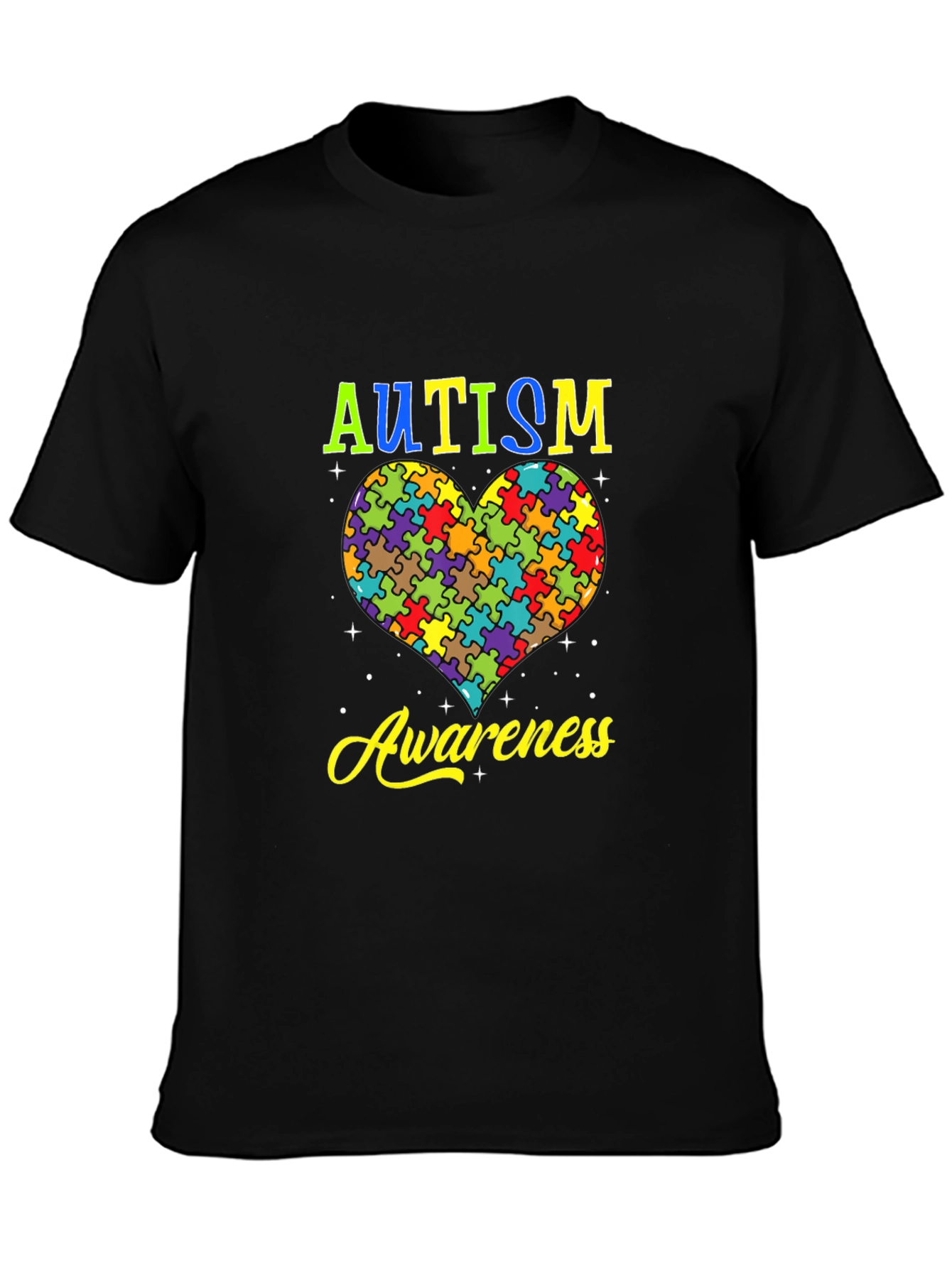Autism Awareness Heart Puzzle Graphic T-Shirt