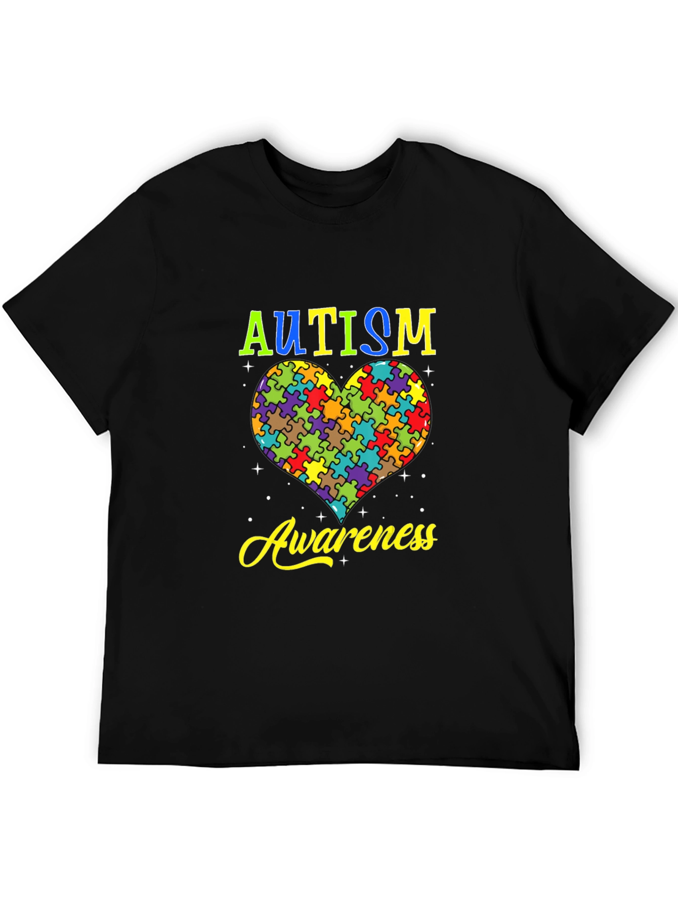 Autism Awareness Heart Puzzle Graphic T-Shirt