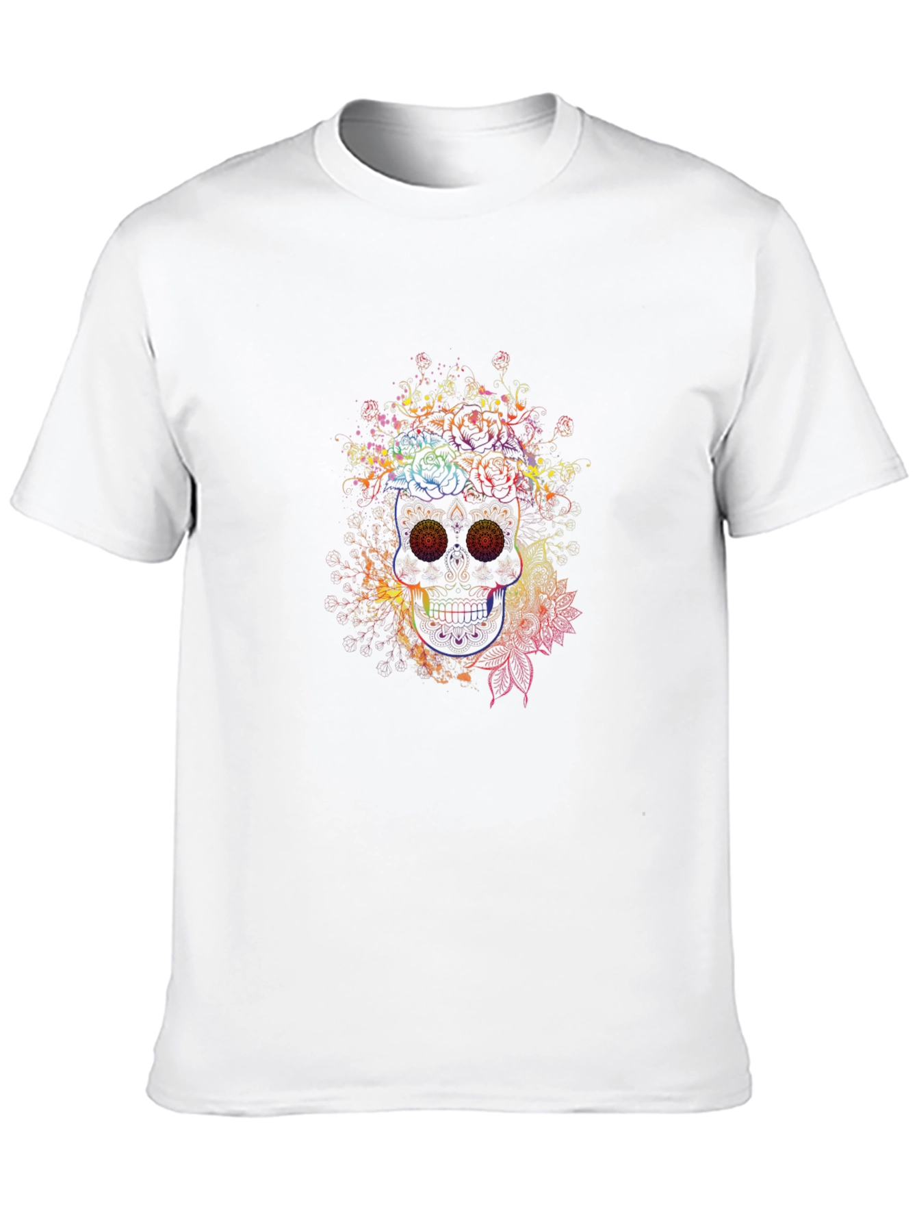 Rainbow Skull Graphic Tee - Mens Black T-Shirt