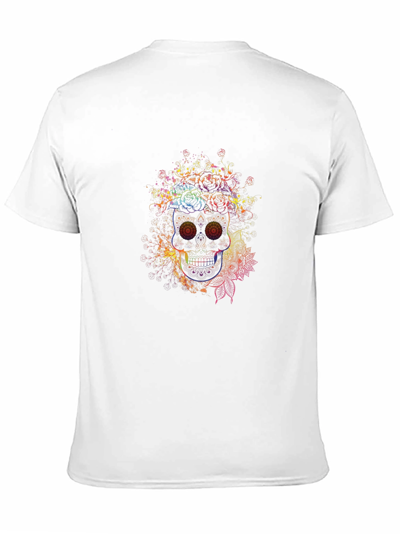 Rainbow Skull Graphic Tee - Mens Black T-Shirt