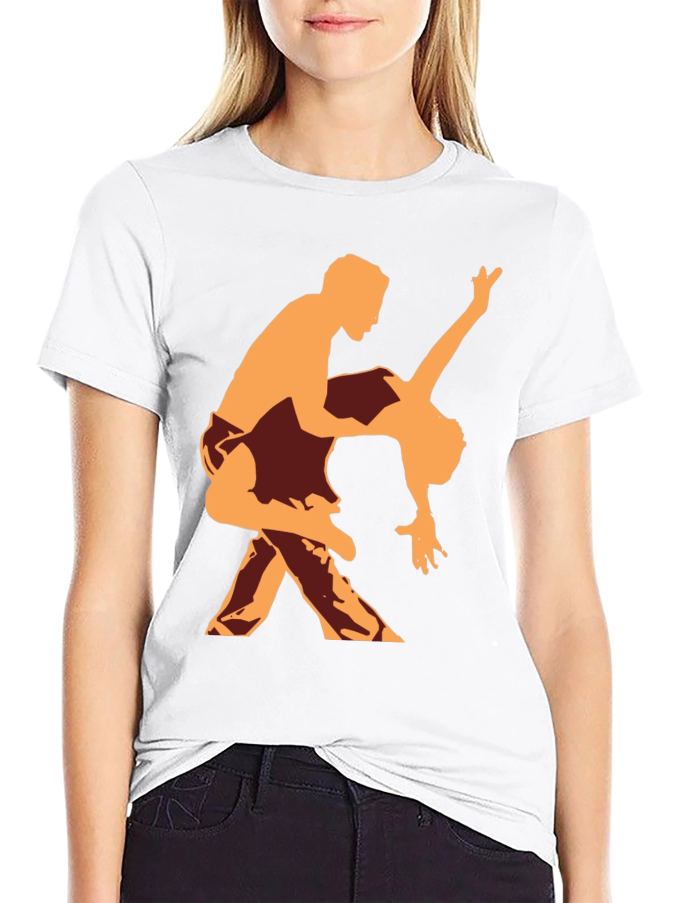 Dancing Silhouette Graphic Tee - Black