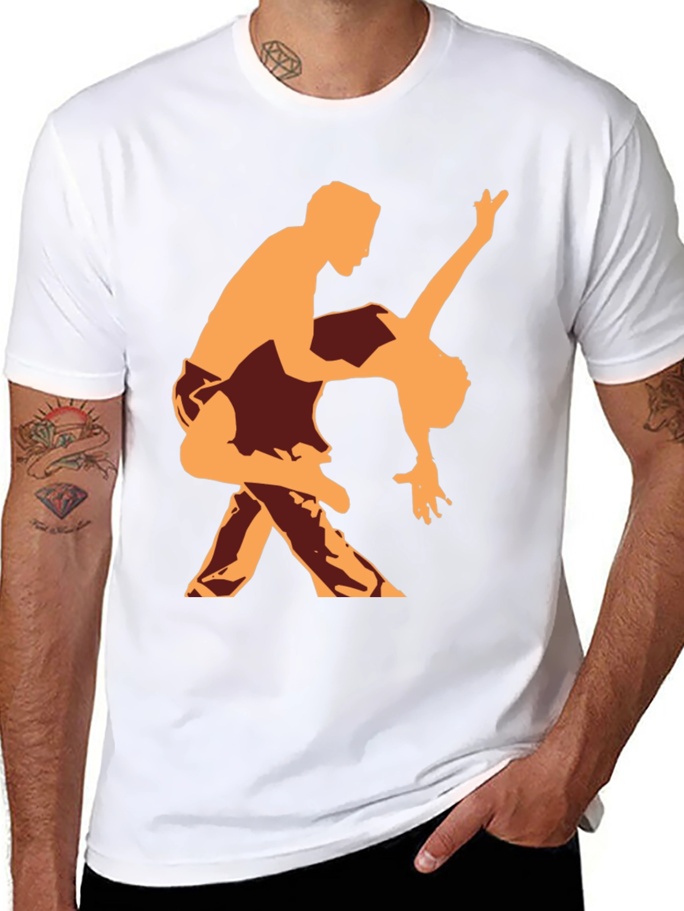 Dancing Silhouette Graphic Tee - Black