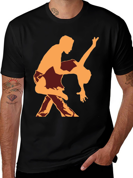 Dancing Silhouette Graphic Tee - Black