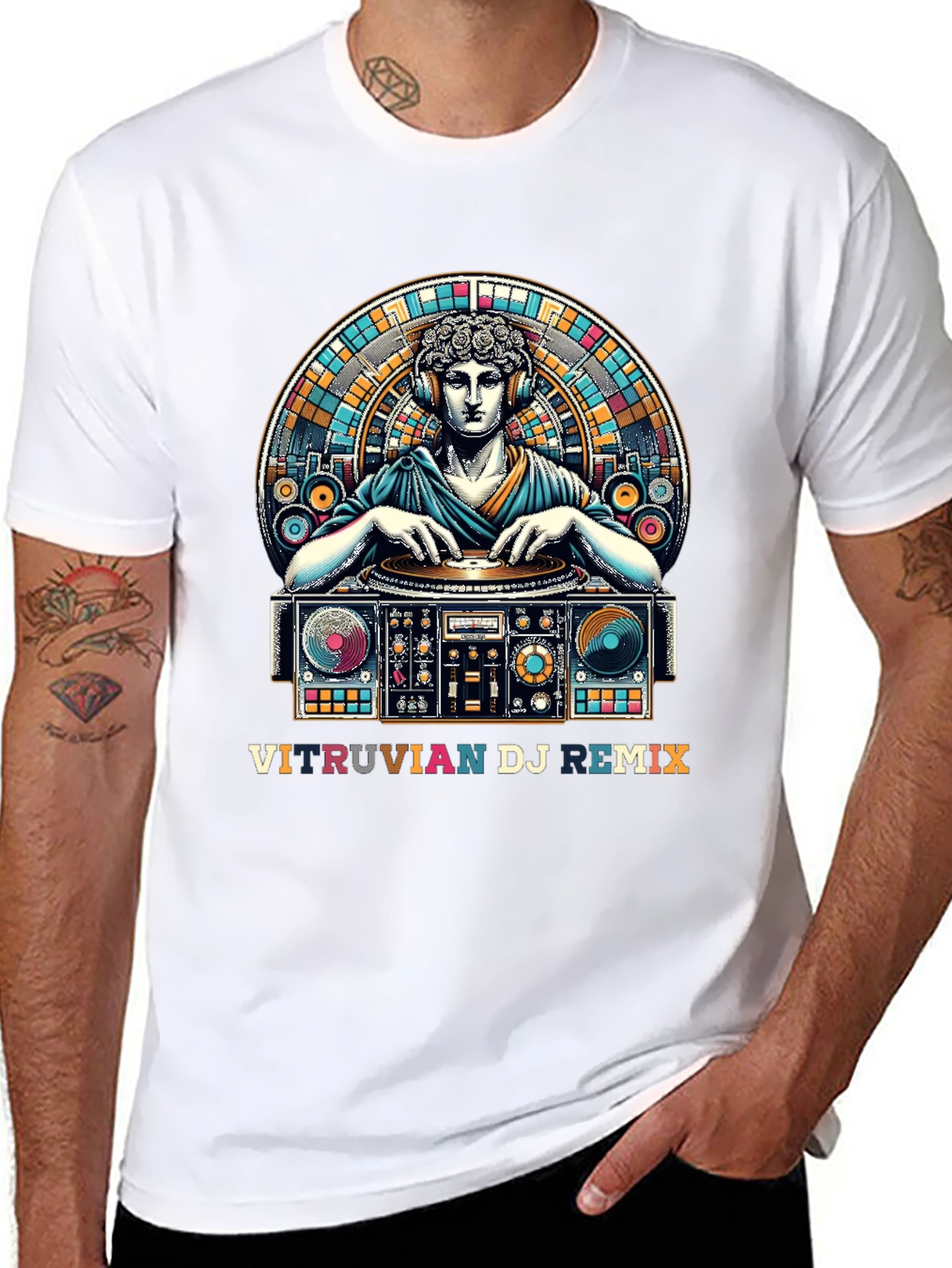 Vitruvian DJ Remix Graphic Tee