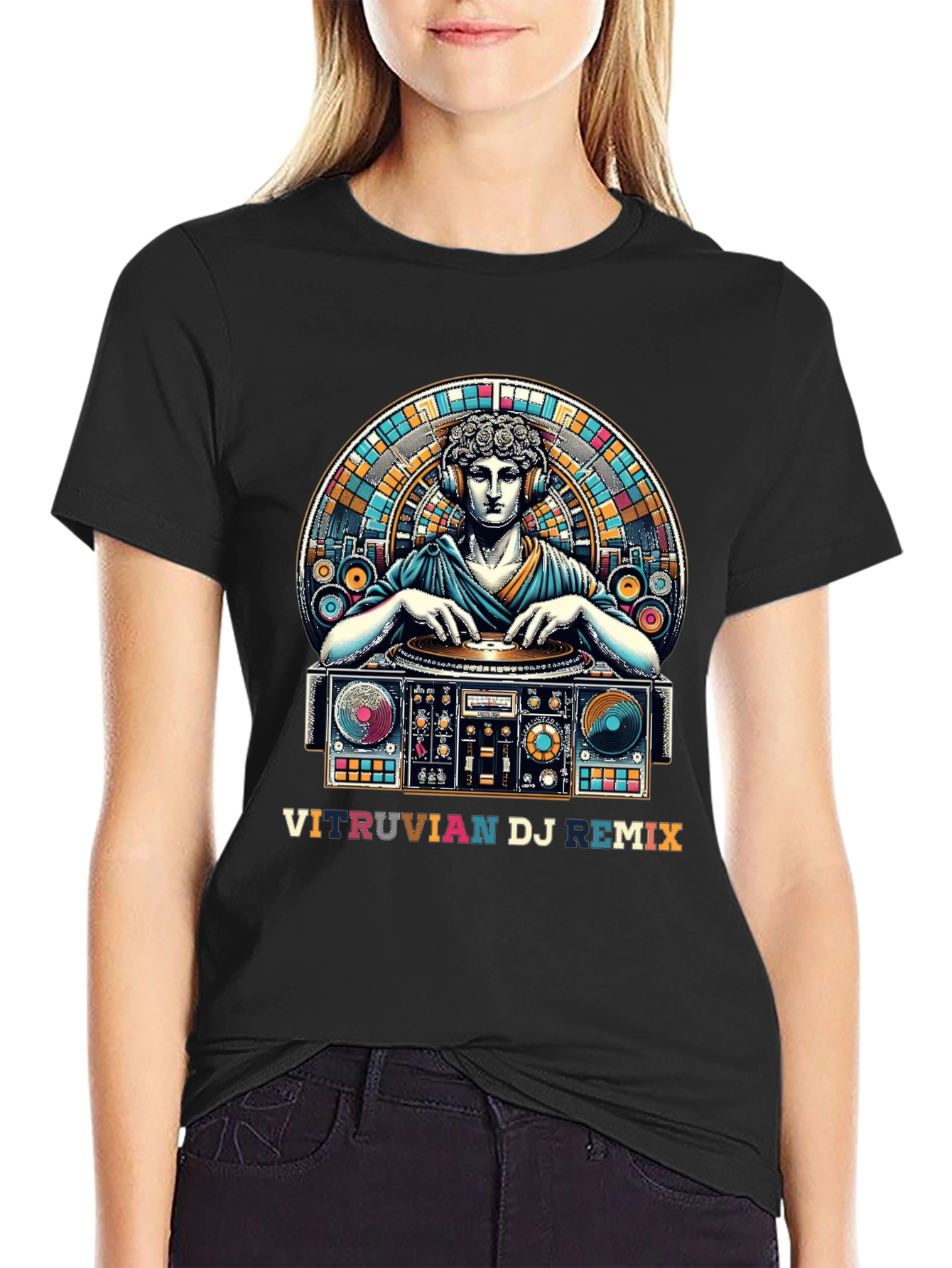 Vitruvian DJ Remix Graphic Tee