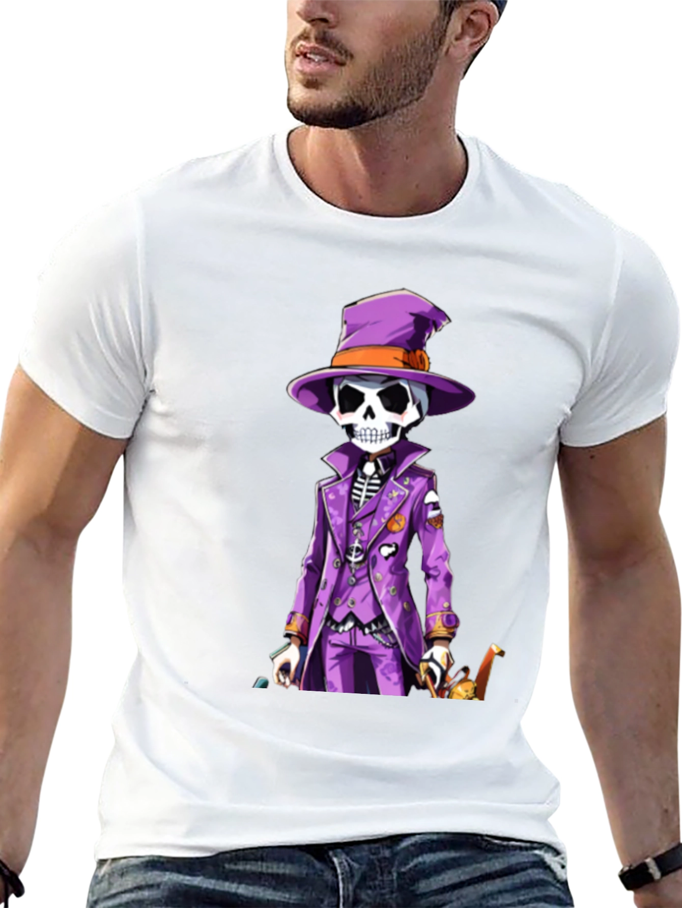 Skeleton in Purple Suit T-Shirt