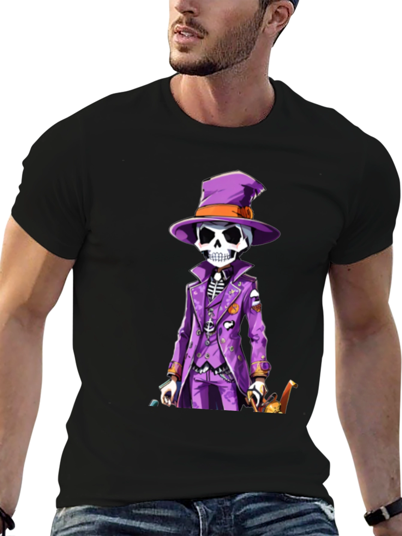 Skeleton in Purple Suit T-Shirt