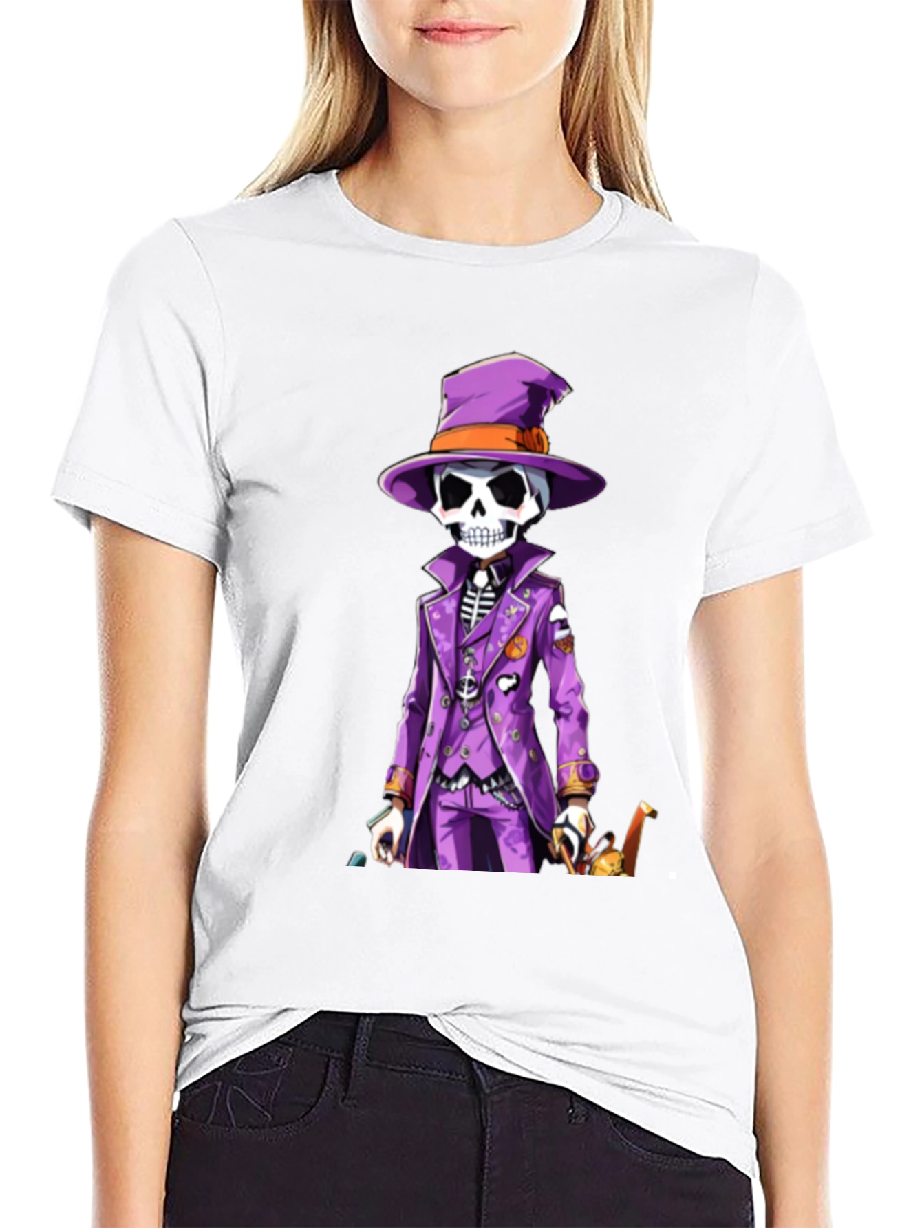 Skeleton in Purple Suit T-Shirt