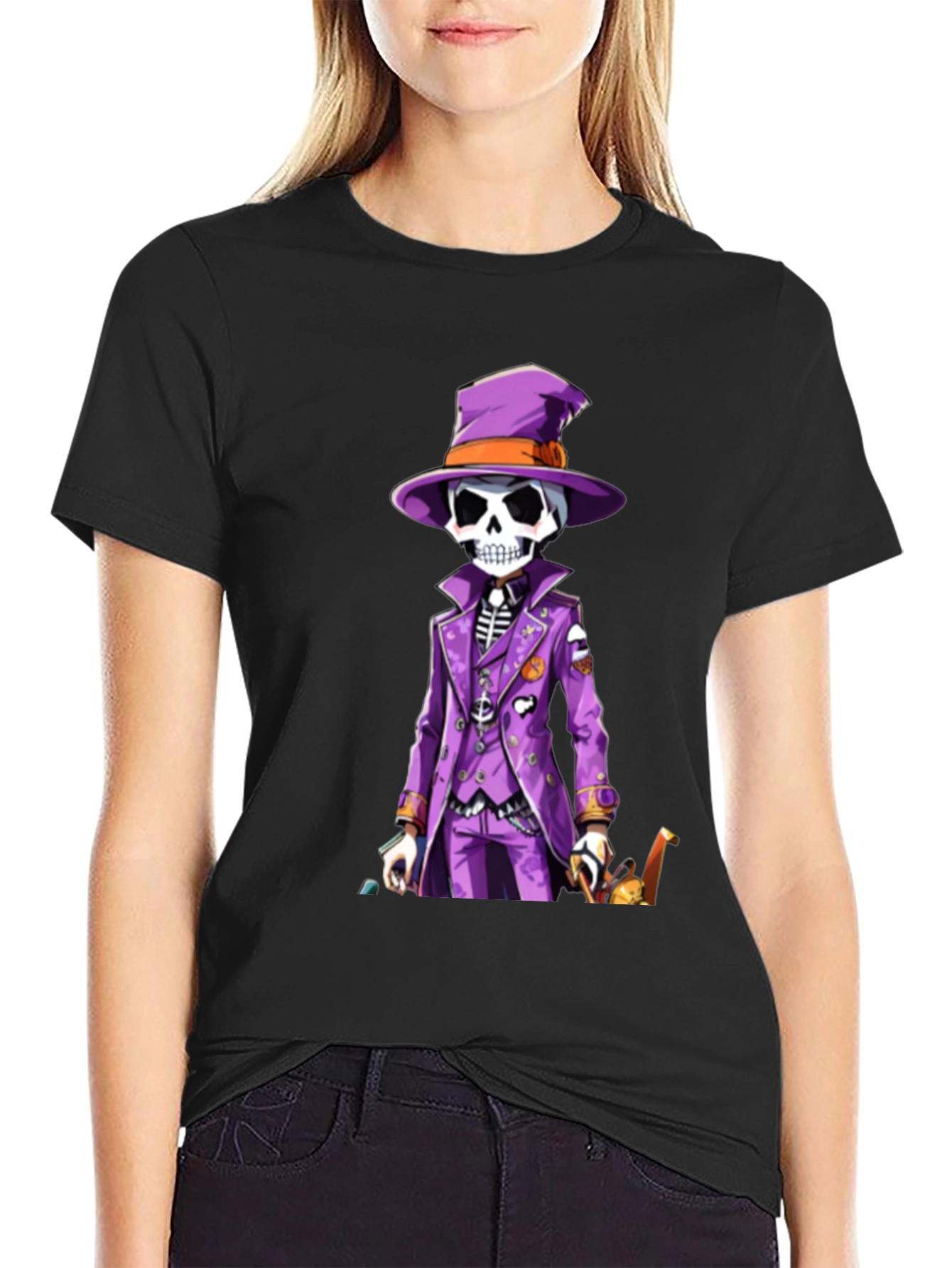Skeleton in Purple Suit T-Shirt