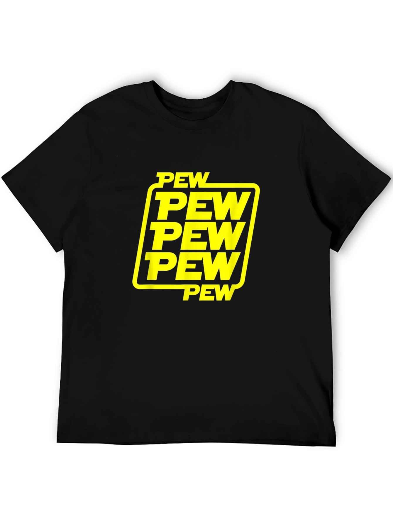Pew Pew Pew Graphic T-Shirt - Black Cotton Tee