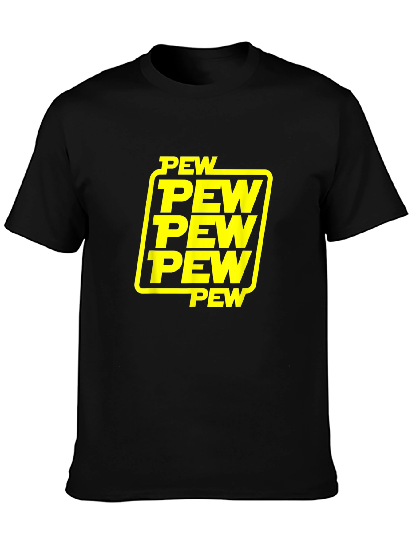 Pew Pew Pew Graphic T-Shirt - Black Cotton Tee