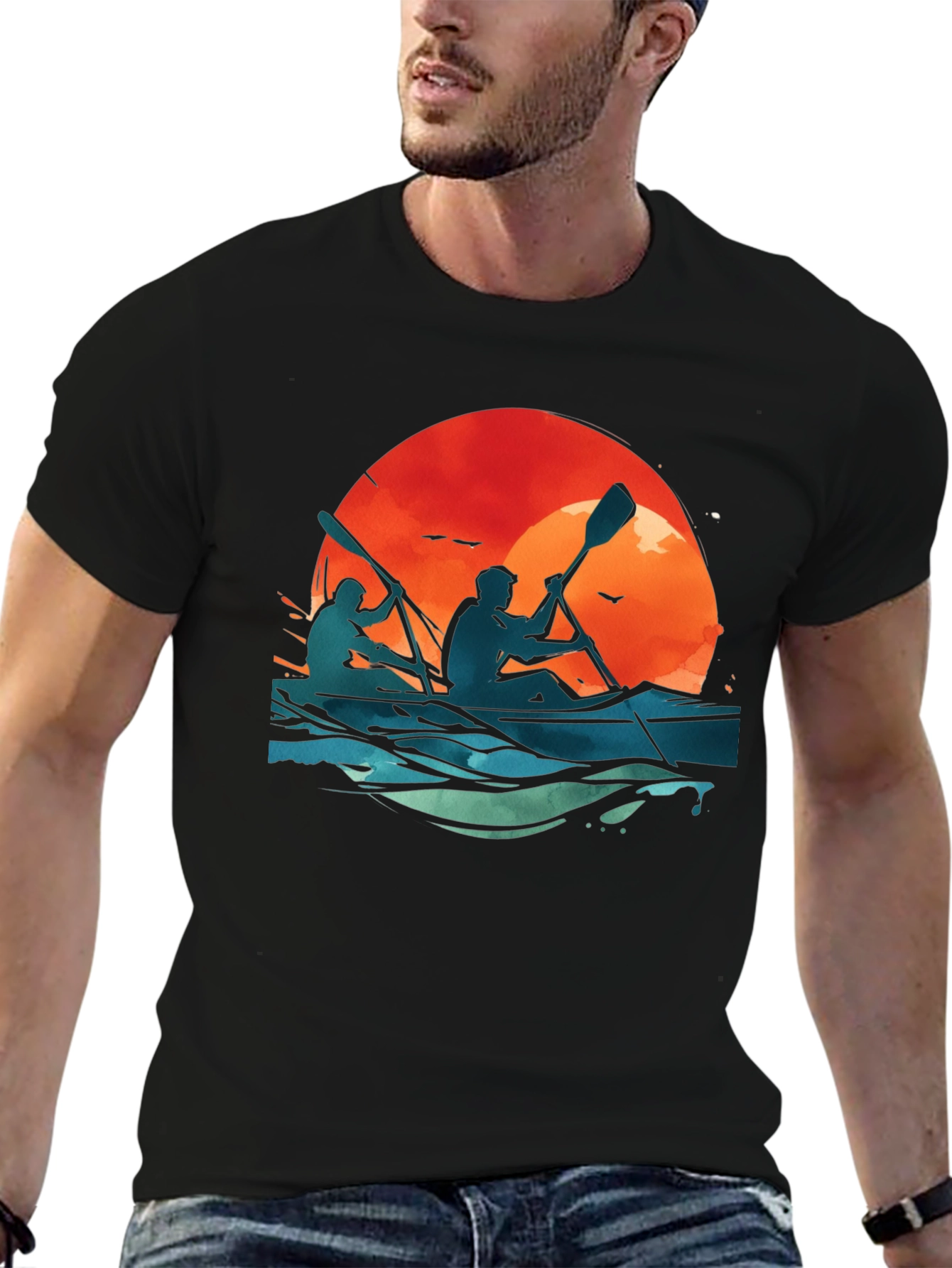 Kayaking Sunset Graphic Tee