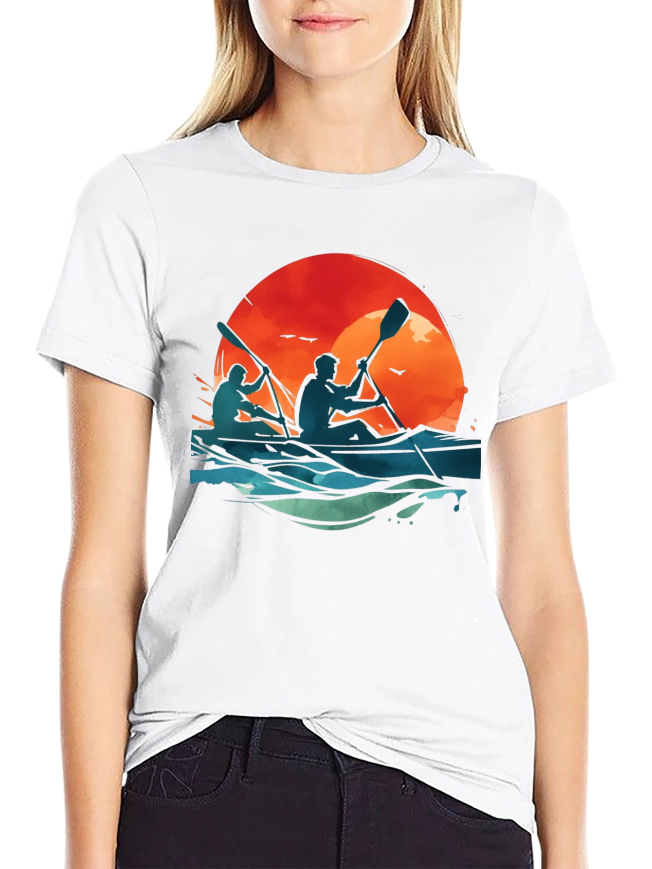 Kayaking Sunset Graphic Tee