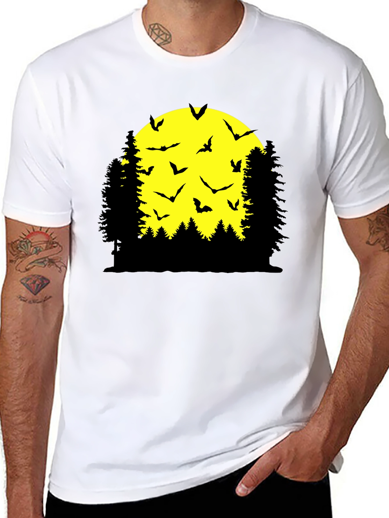 Halloween Bats Moon T-Shirt