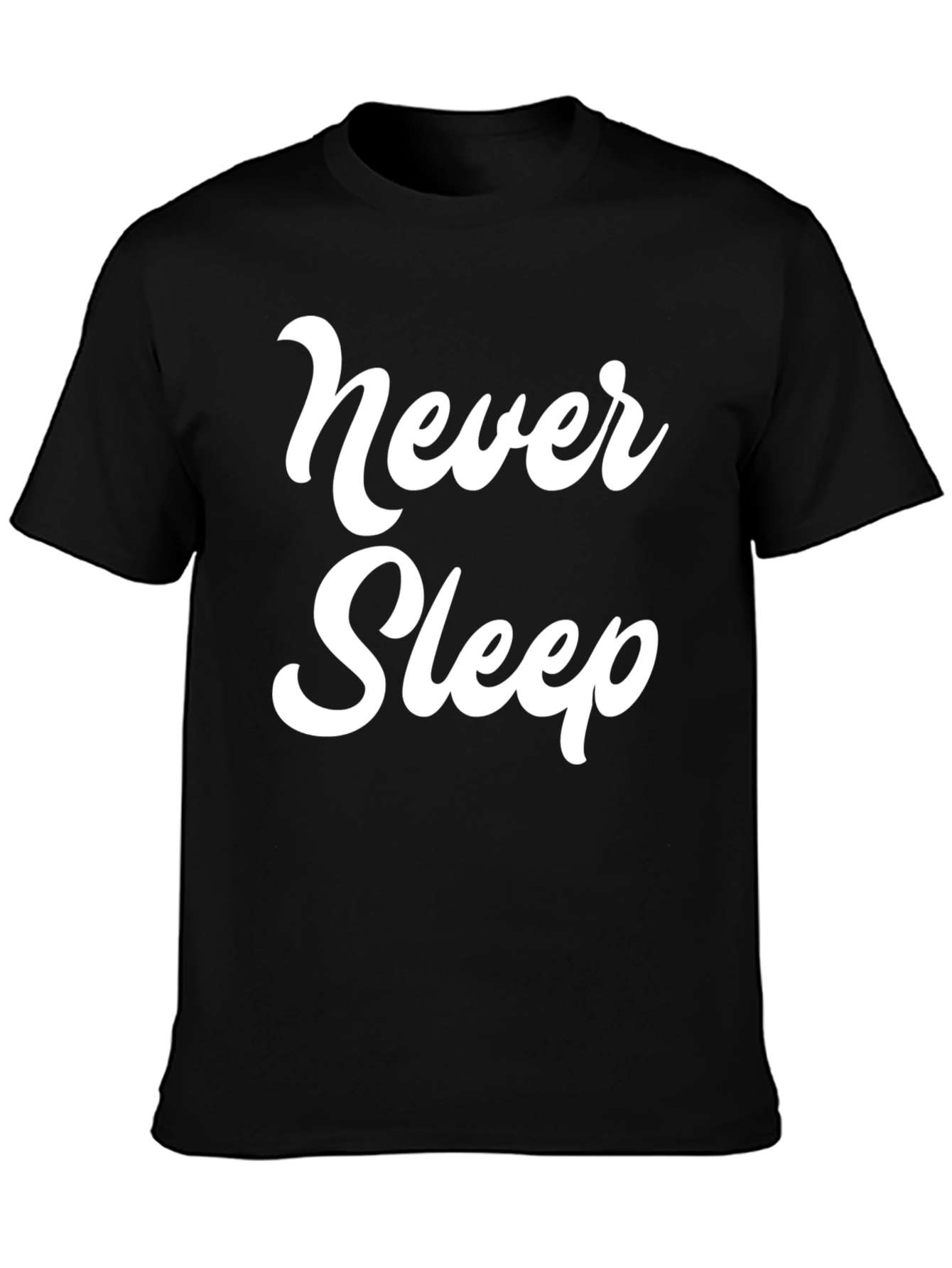 Never Sleep Graphic Tee - Black Crew Neck T-Shirt