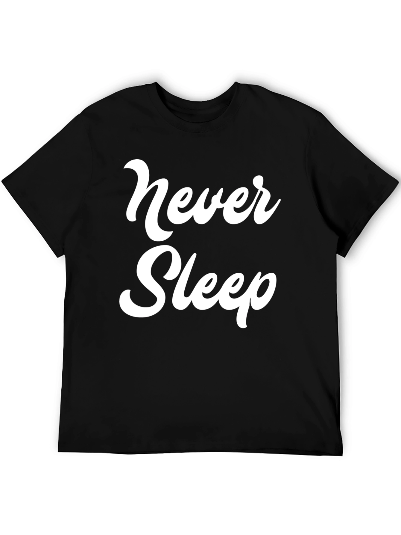 Never Sleep Graphic Tee - Black Crew Neck T-Shirt