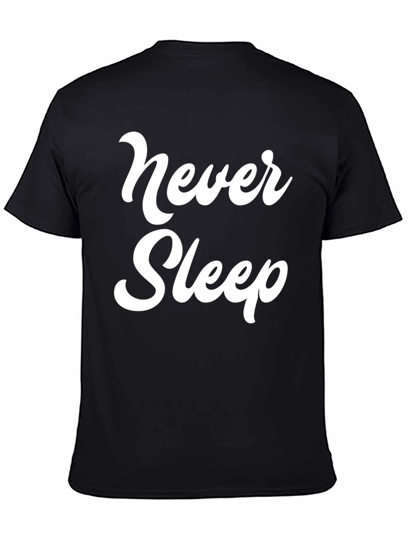 Never Sleep Graphic Tee - Black Crew Neck T-Shirt