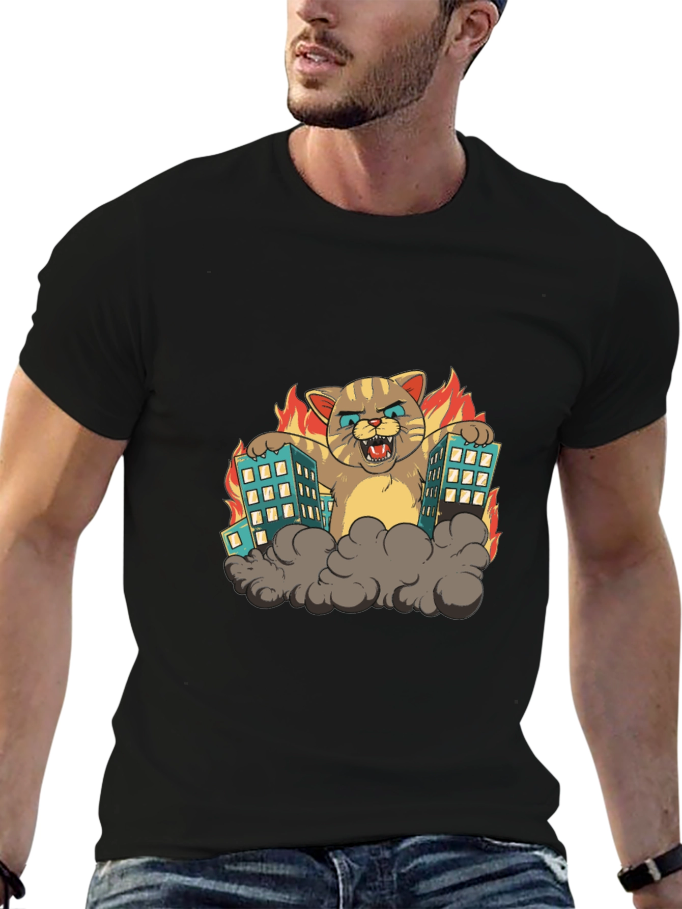 Catzilla T-Shirt - Monster Cat Attack Tee