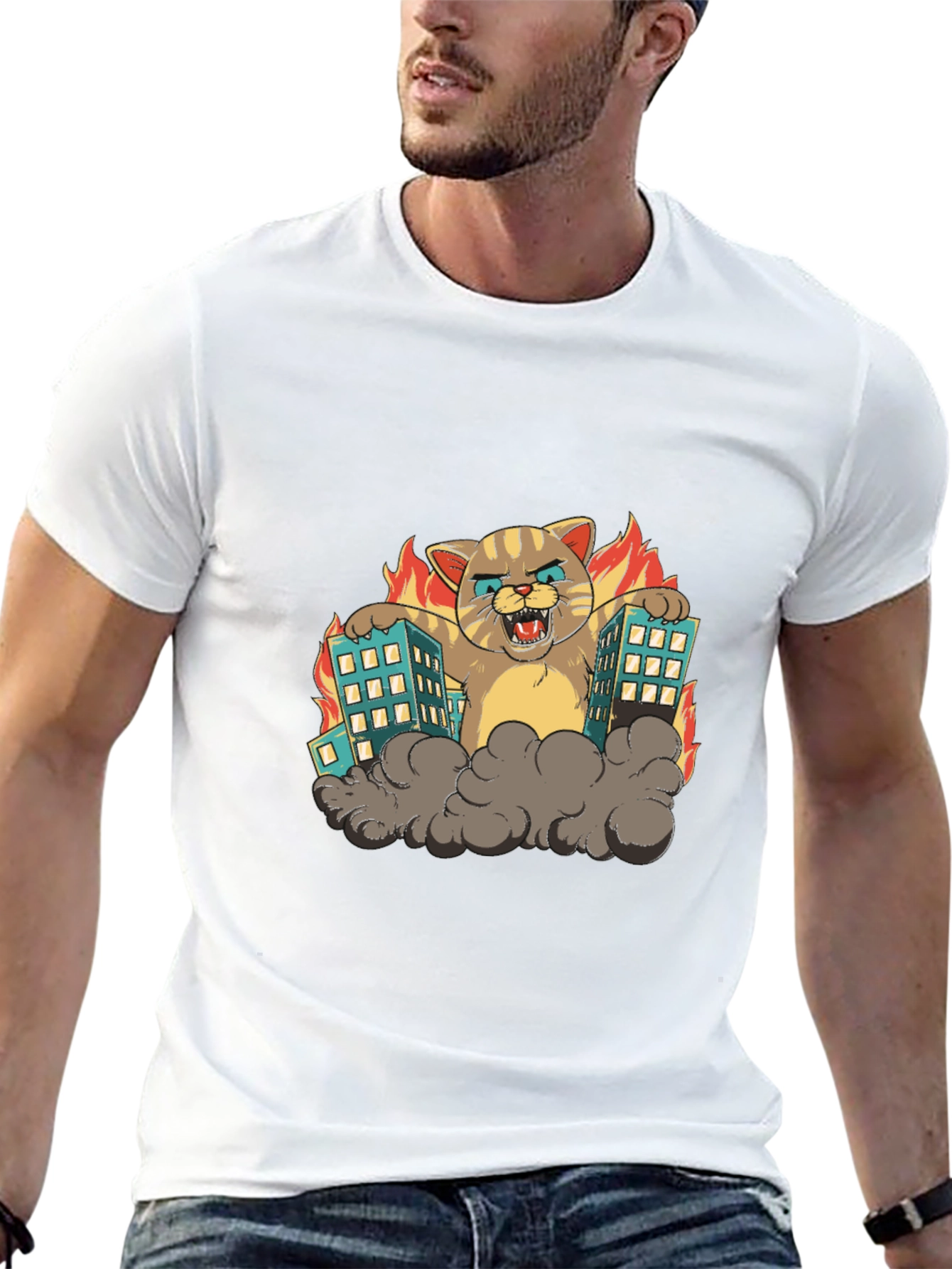 Catzilla T-Shirt - Monster Cat Attack Tee