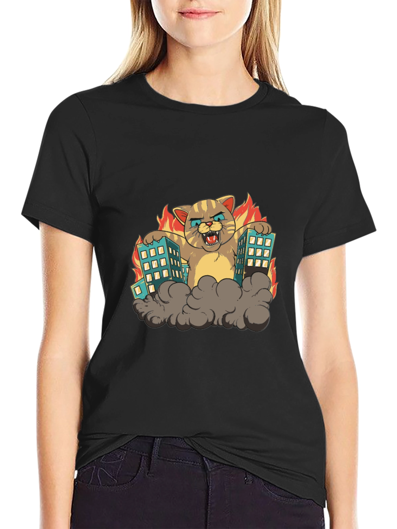 Catzilla T-Shirt - Monster Cat Attack Tee